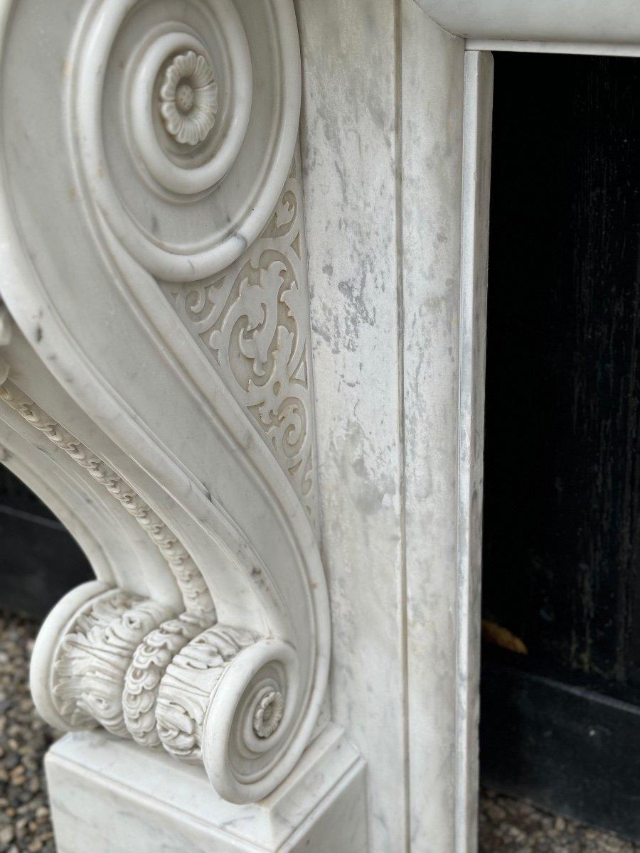 Charles X Style Carrara Marble Mantel, circa 1880 For Sale 3
