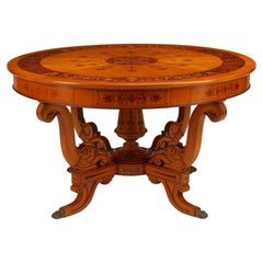 Antique Charles X Style Center Table, 19th Century French