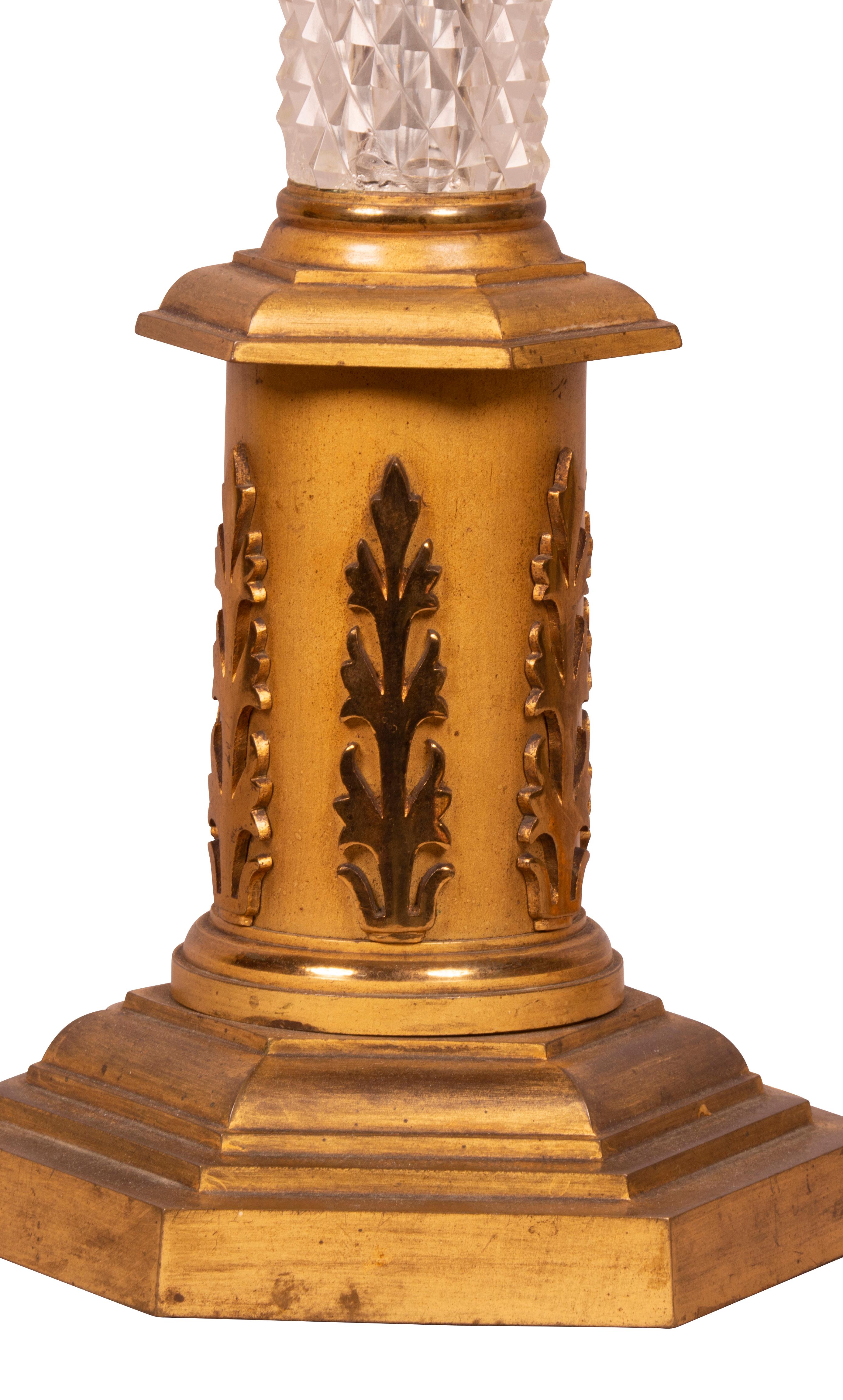Charles X Style Cut Glass and Gilt Bronze Table Lamp 2