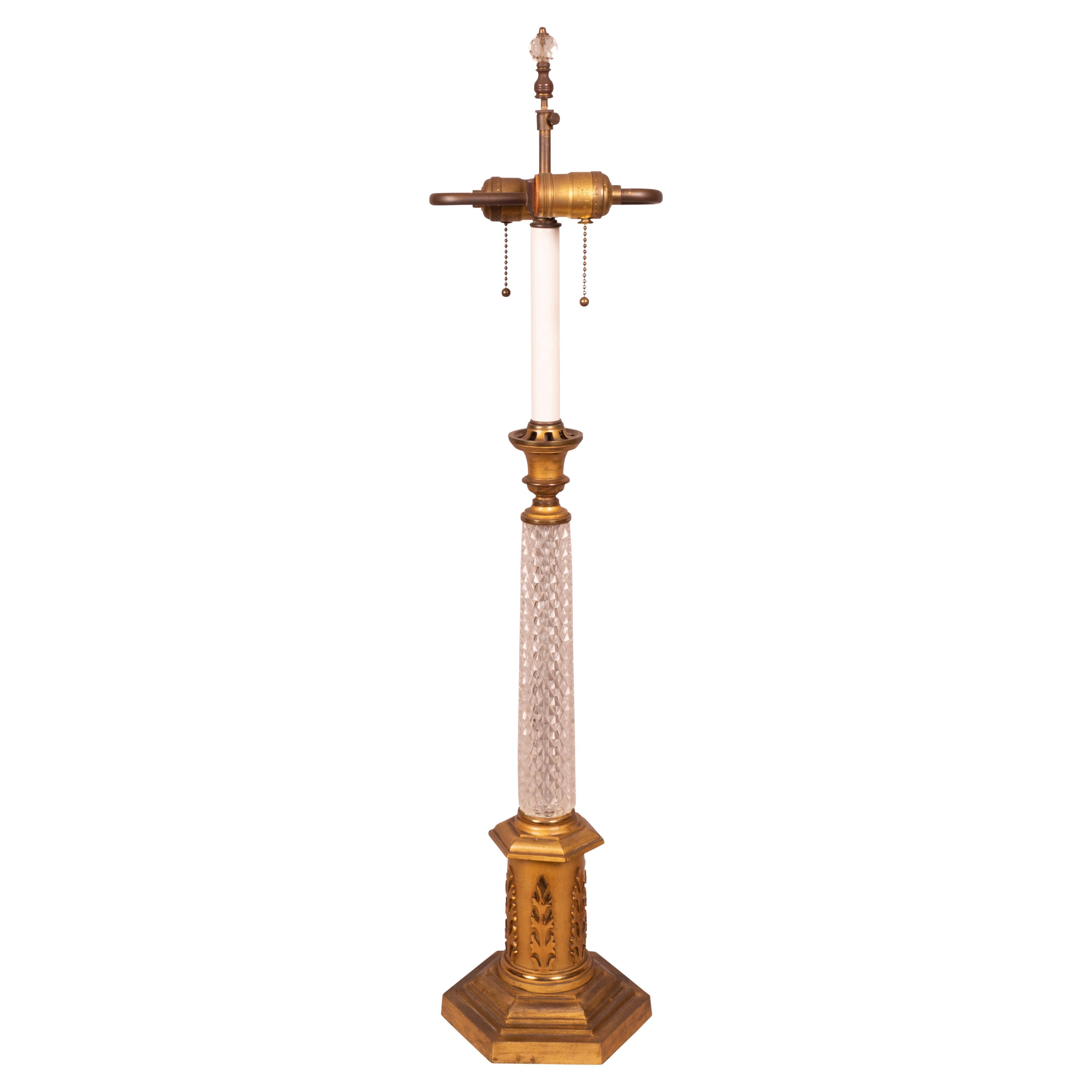 Charles X Style Cut Glass and Gilt Bronze Table Lamp