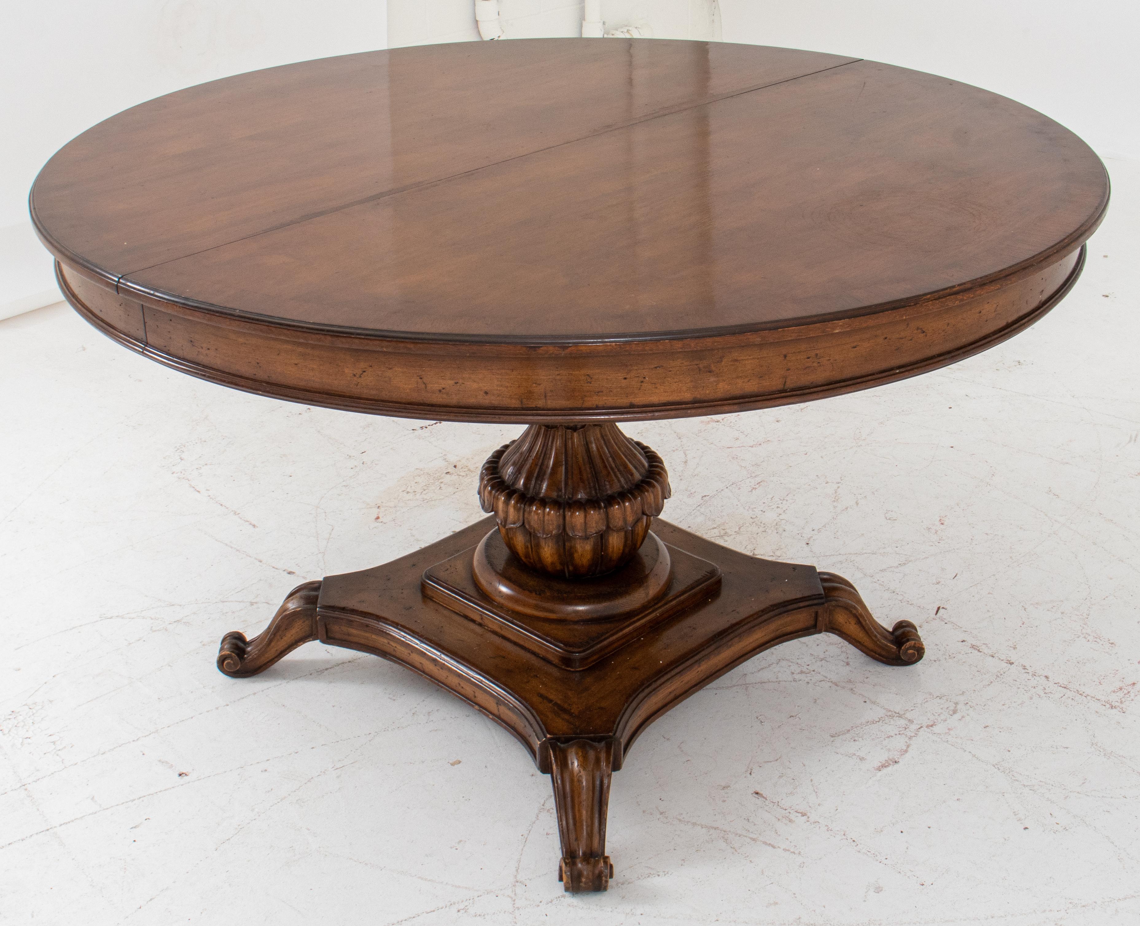 20th Century Charles X Style Extending Walnut Pedestal Table