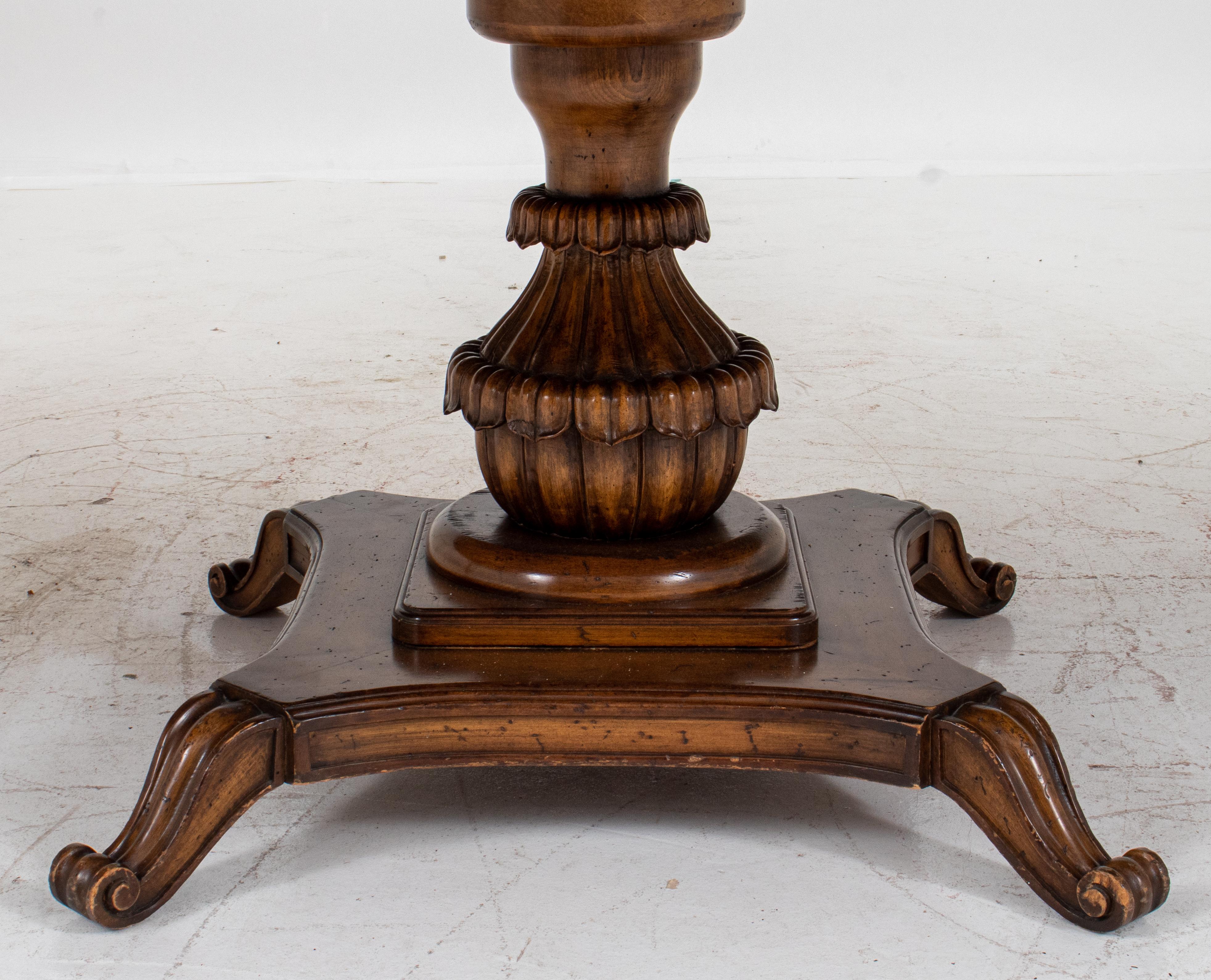 Charles X Style Extending Walnut Pedestal Table 4