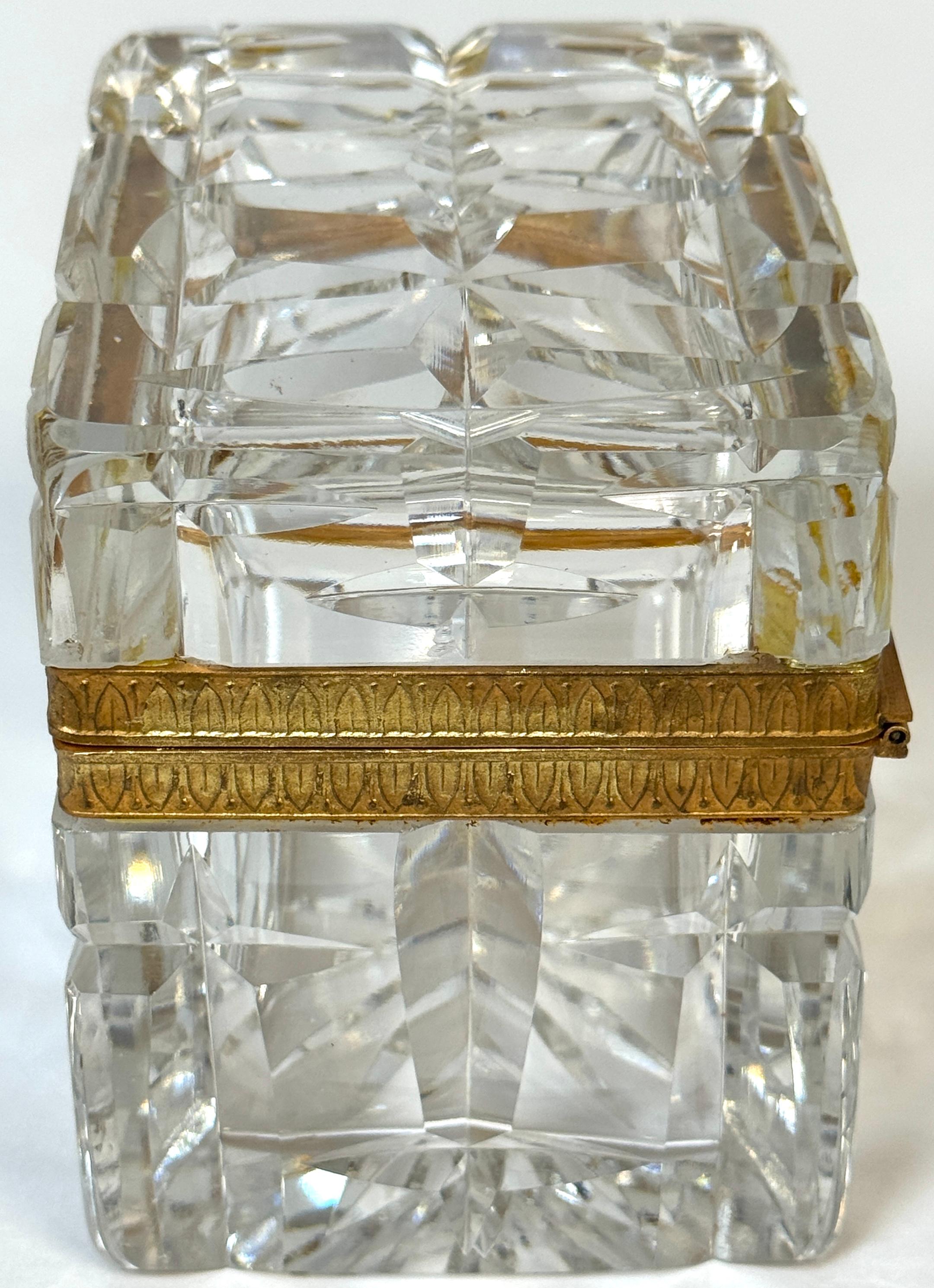 Charles X Stil Französisch Ormolu Optic Cut Crystal Box, signiert Lehmann Frankreich im Angebot 1