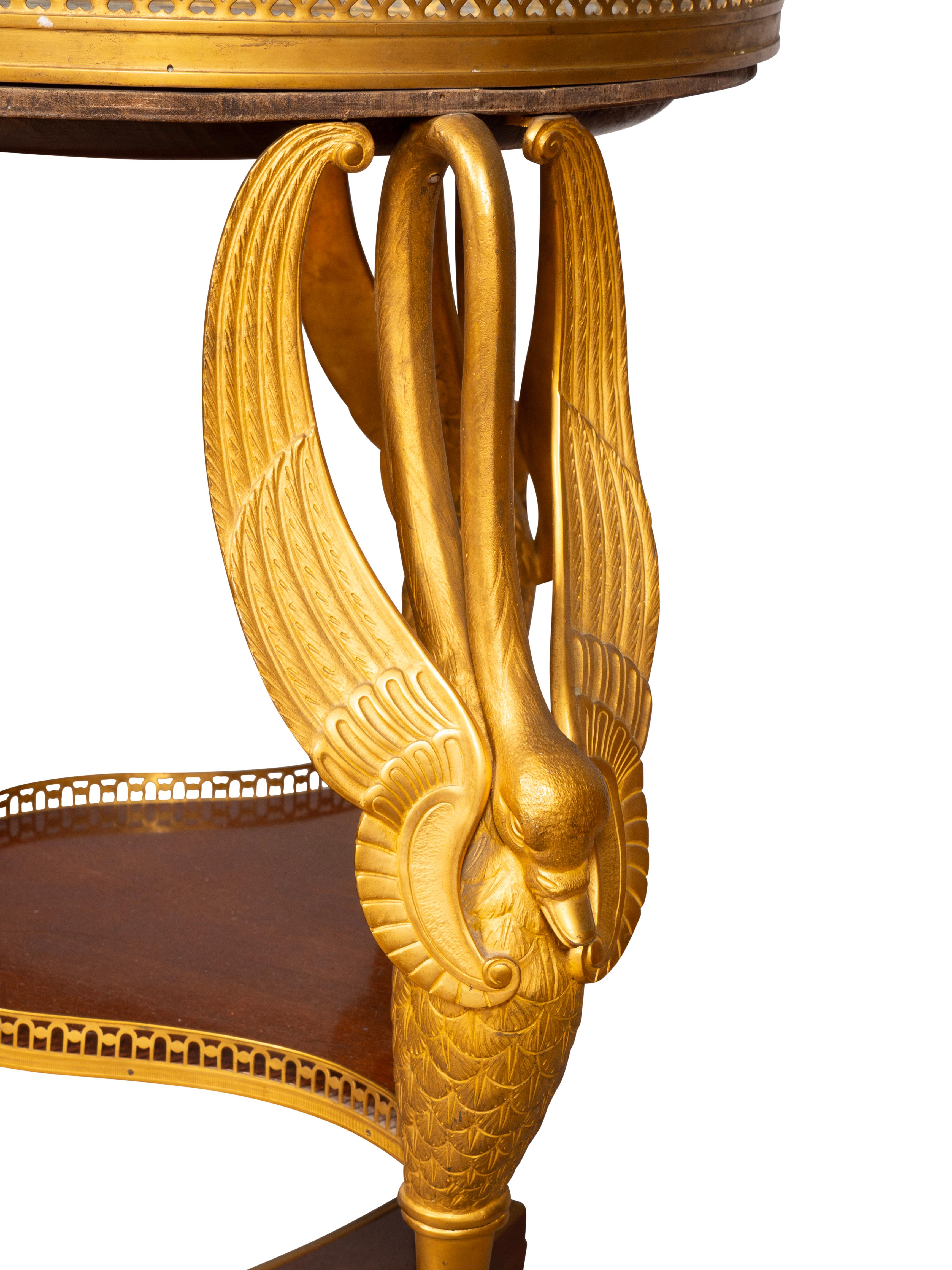 Gueridon in bronzo dorato e mogano in stile Charles X in vendita 3