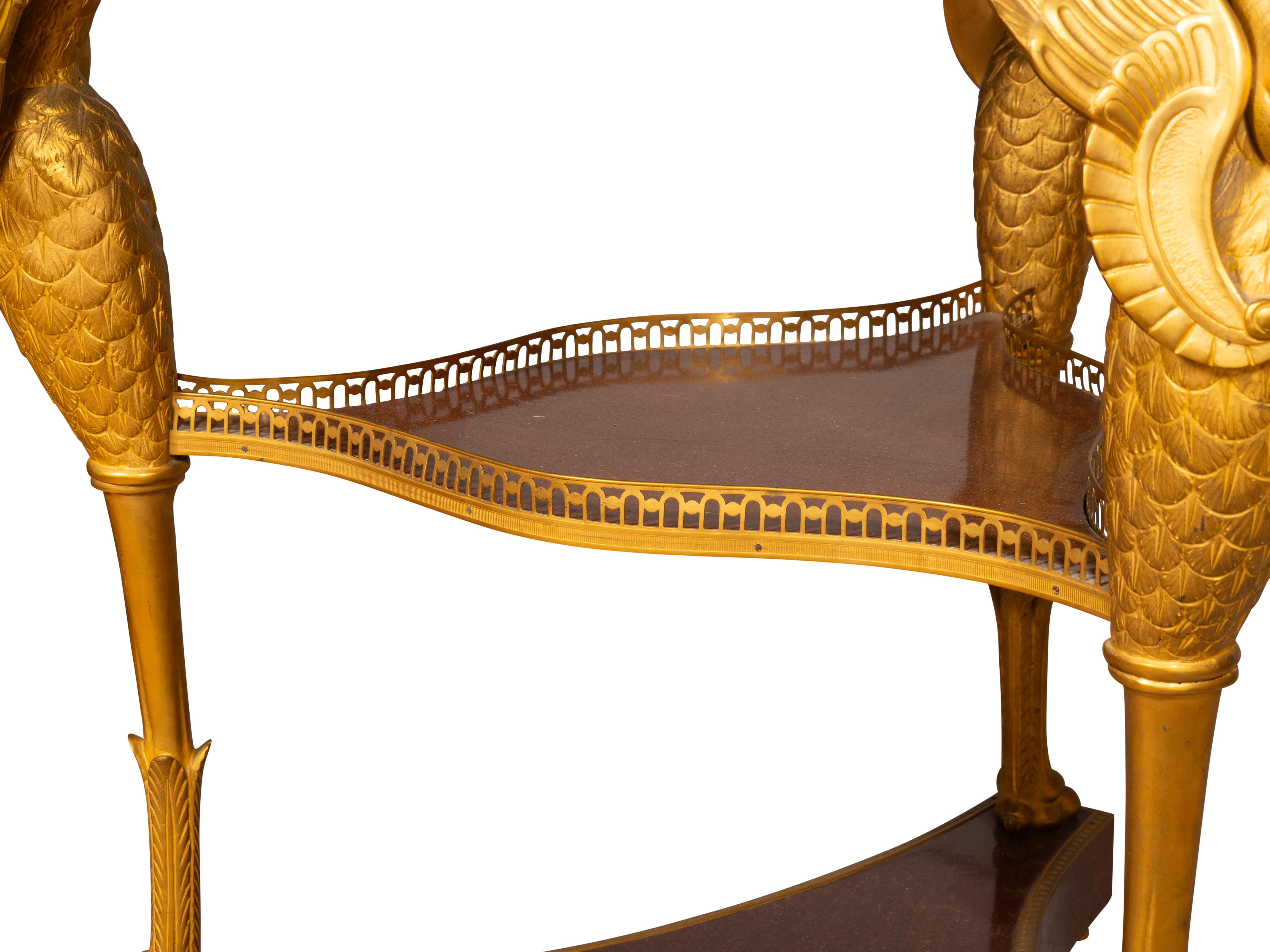 Gueridon in bronzo dorato e mogano in stile Charles X in vendita 4