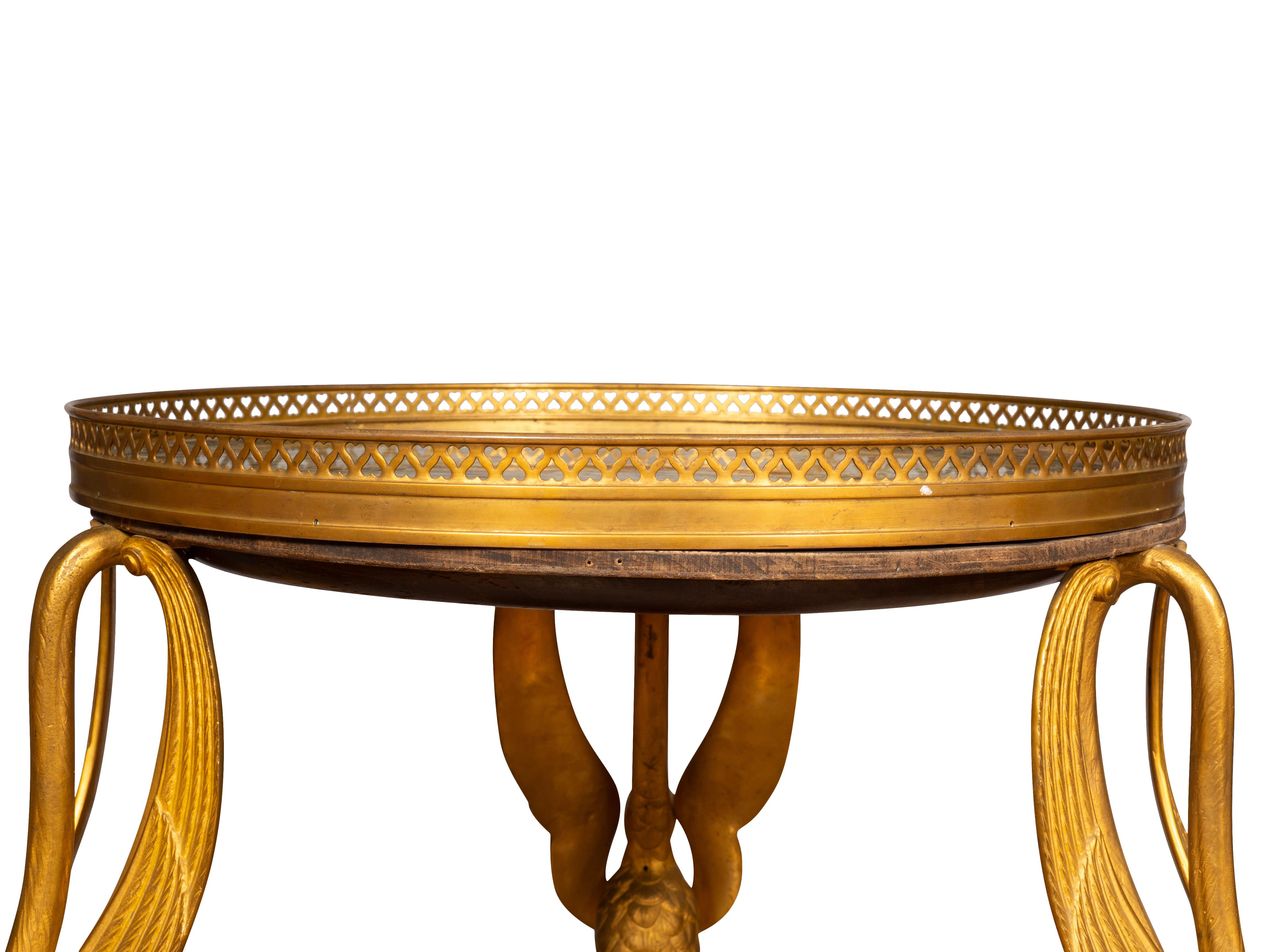 Gueridon in bronzo dorato e mogano in stile Charles X in vendita 5