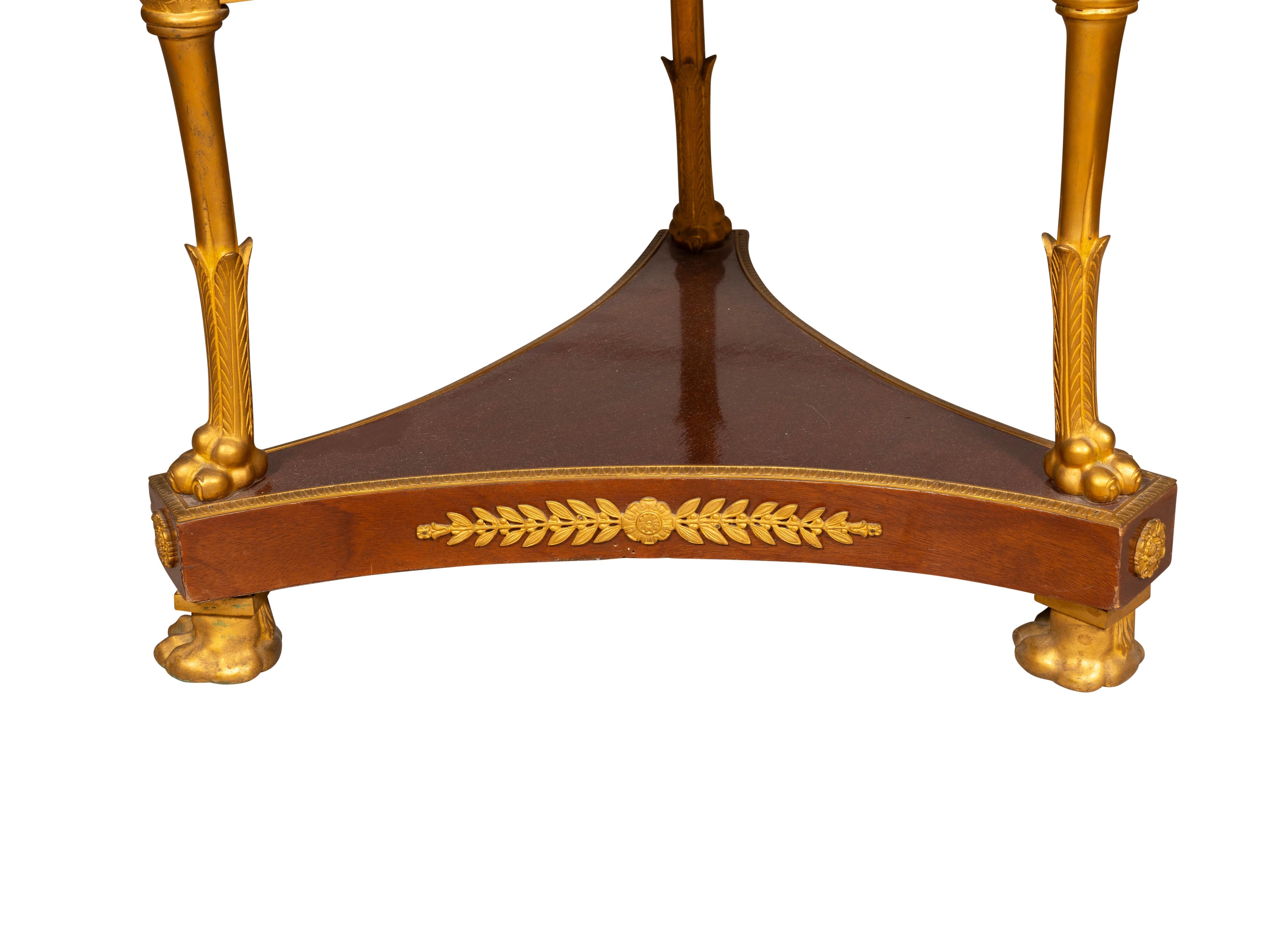 XX secolo Gueridon in bronzo dorato e mogano in stile Charles X in vendita
