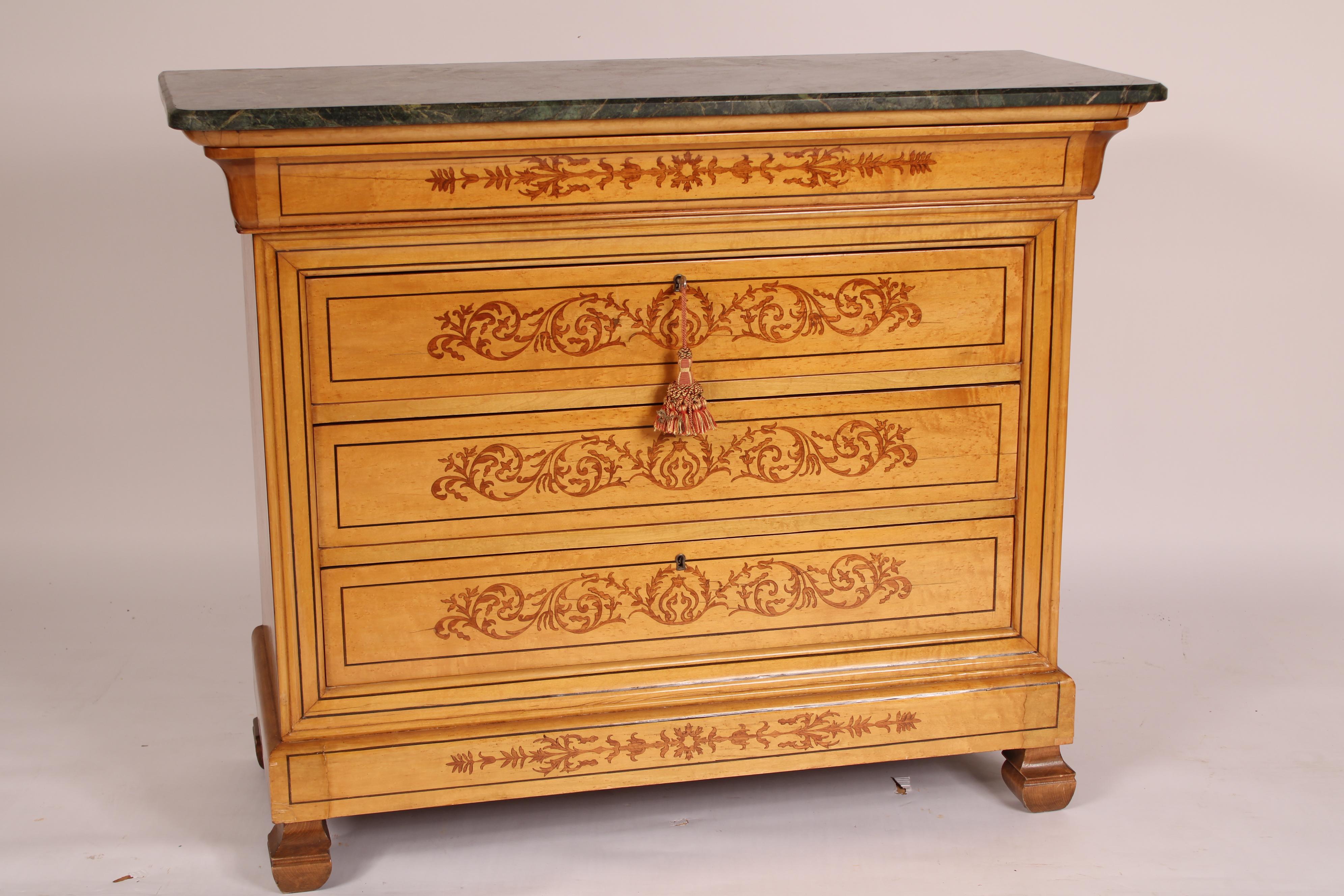 Unknown Charles X Style Inlaid Chest of Drawers For Sale
