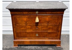 Charles X Style Mahogany Chest Of Drawers With Stone Top