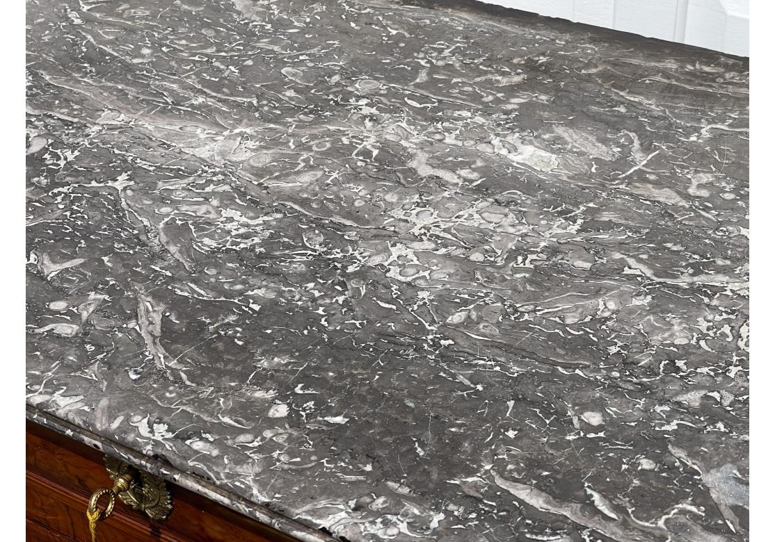 Ottone Cassettiera in mogano in stile Charles X con piano in pietra per il restauro in vendita