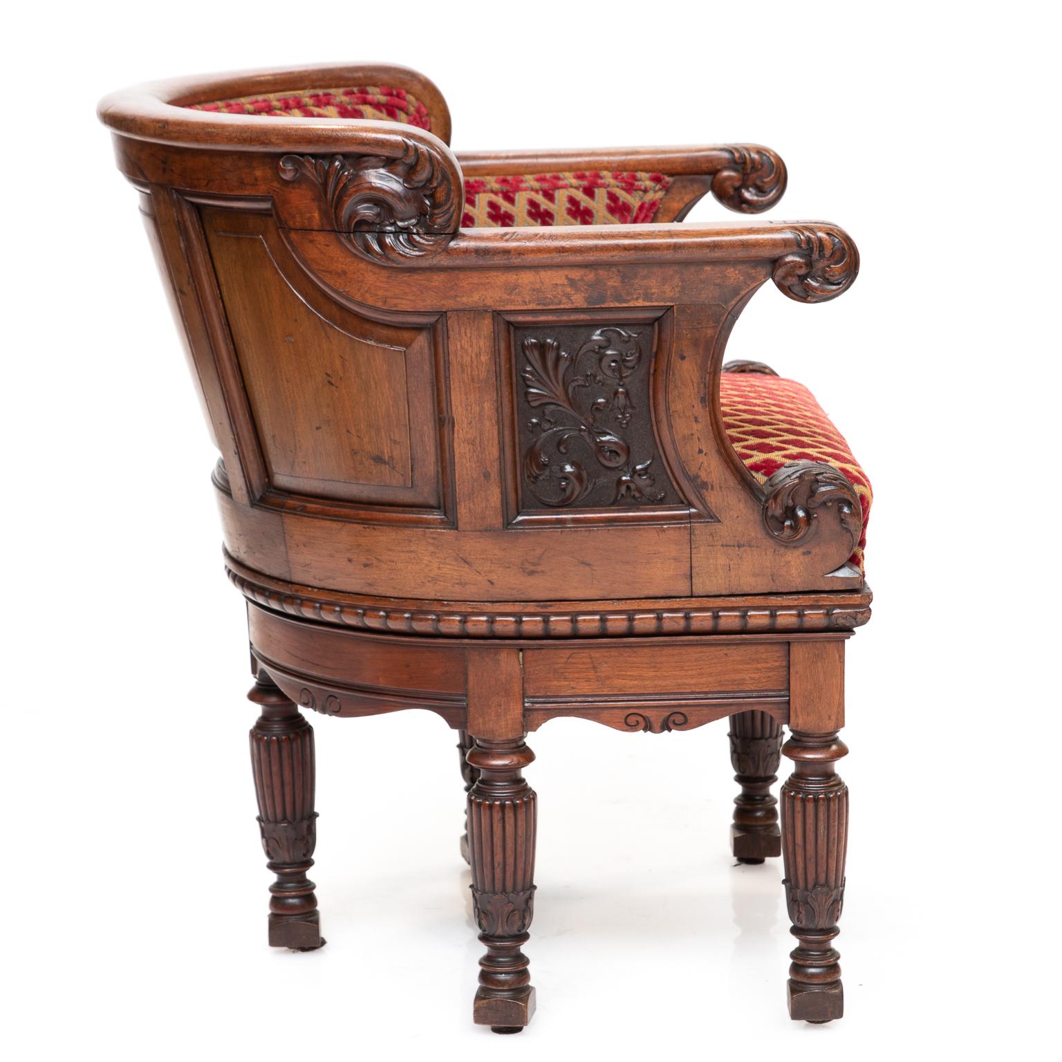 French Charles X Style Walnut Chair