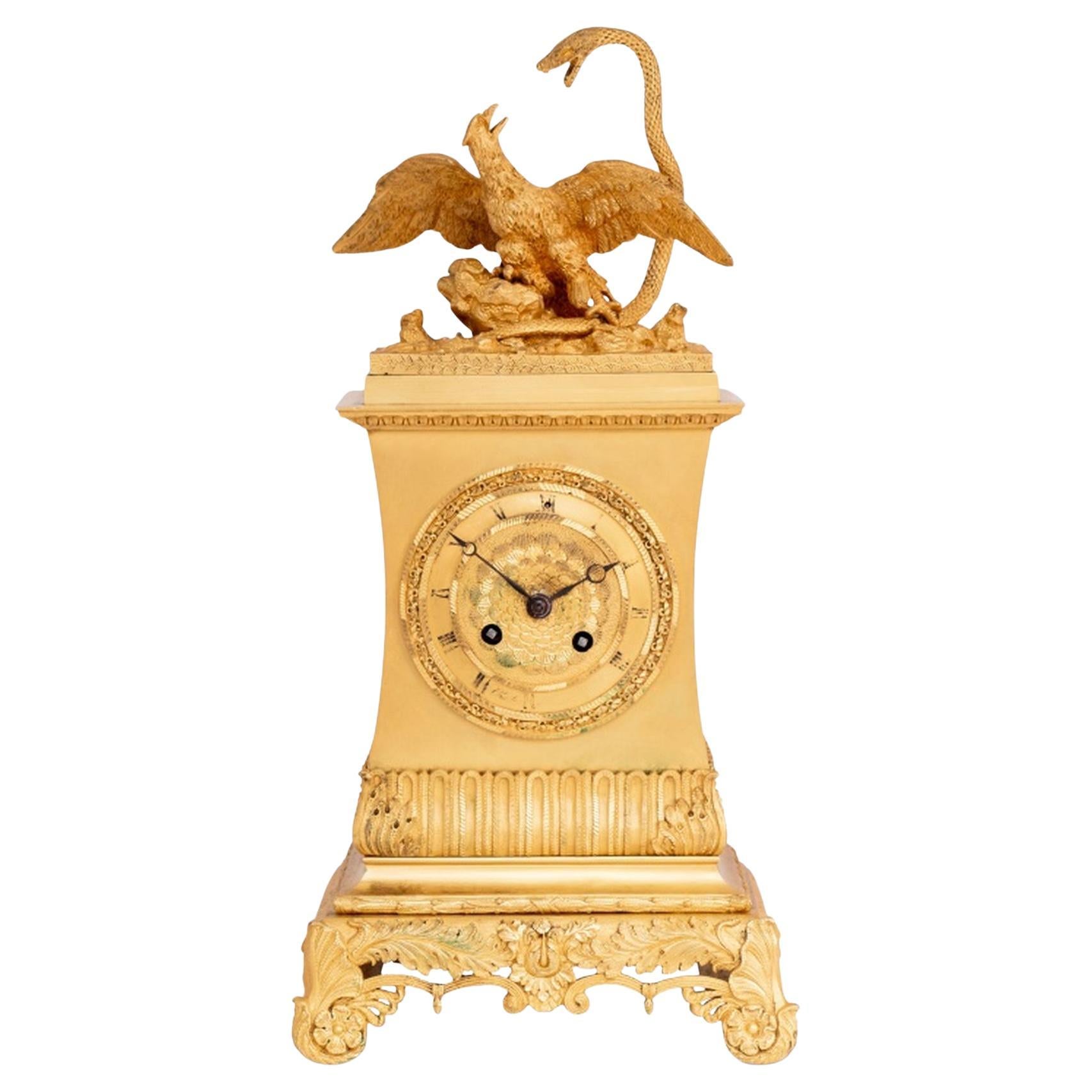 Charles X "The Serpent and The Eagle" Ormolu Clock For Sale