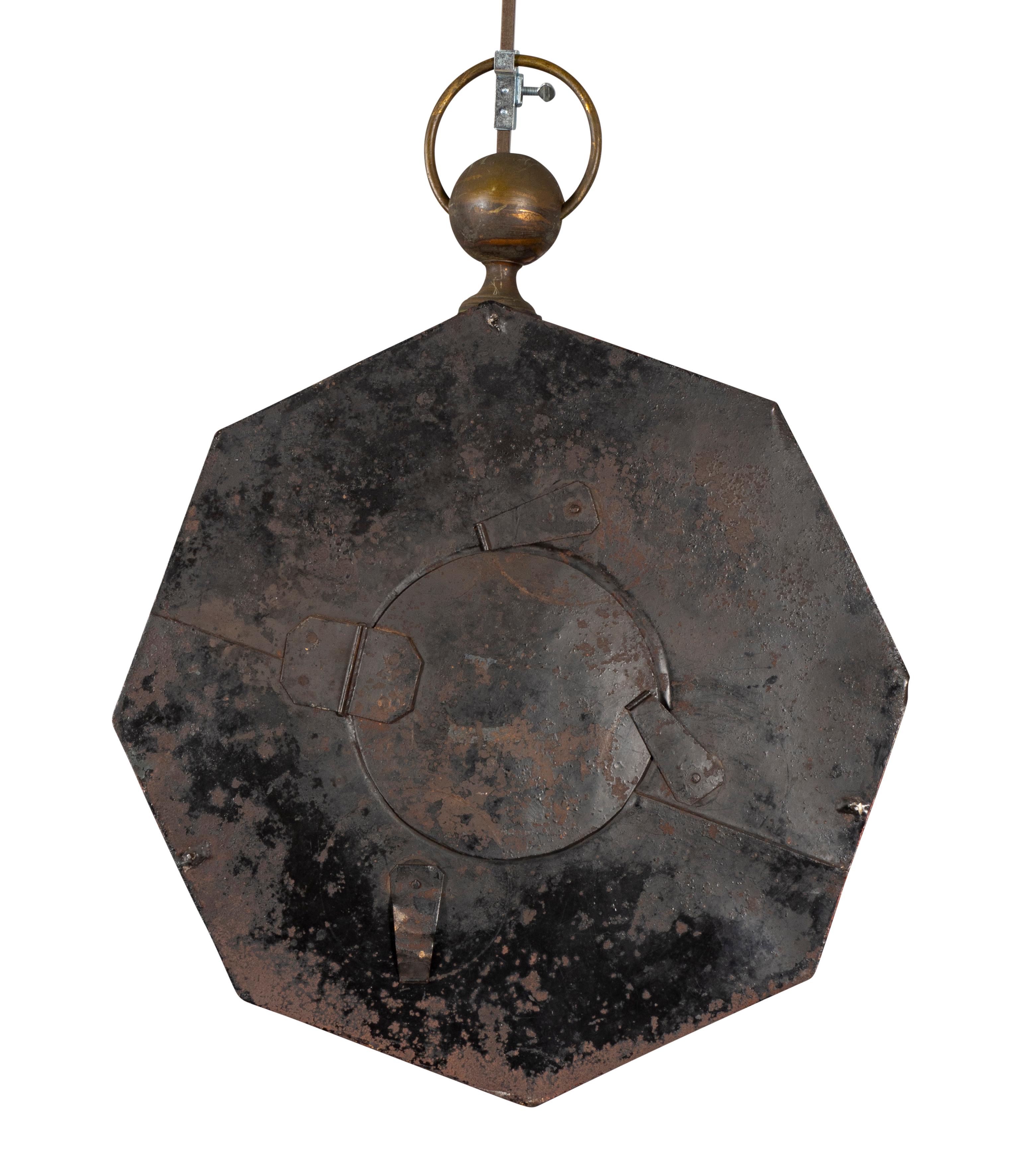 Charles X Tole Wall Clock In Good Condition In Essex, MA