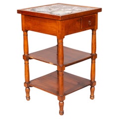 Charles X Walnut and Marble Drinks Table or Rafraichissoire