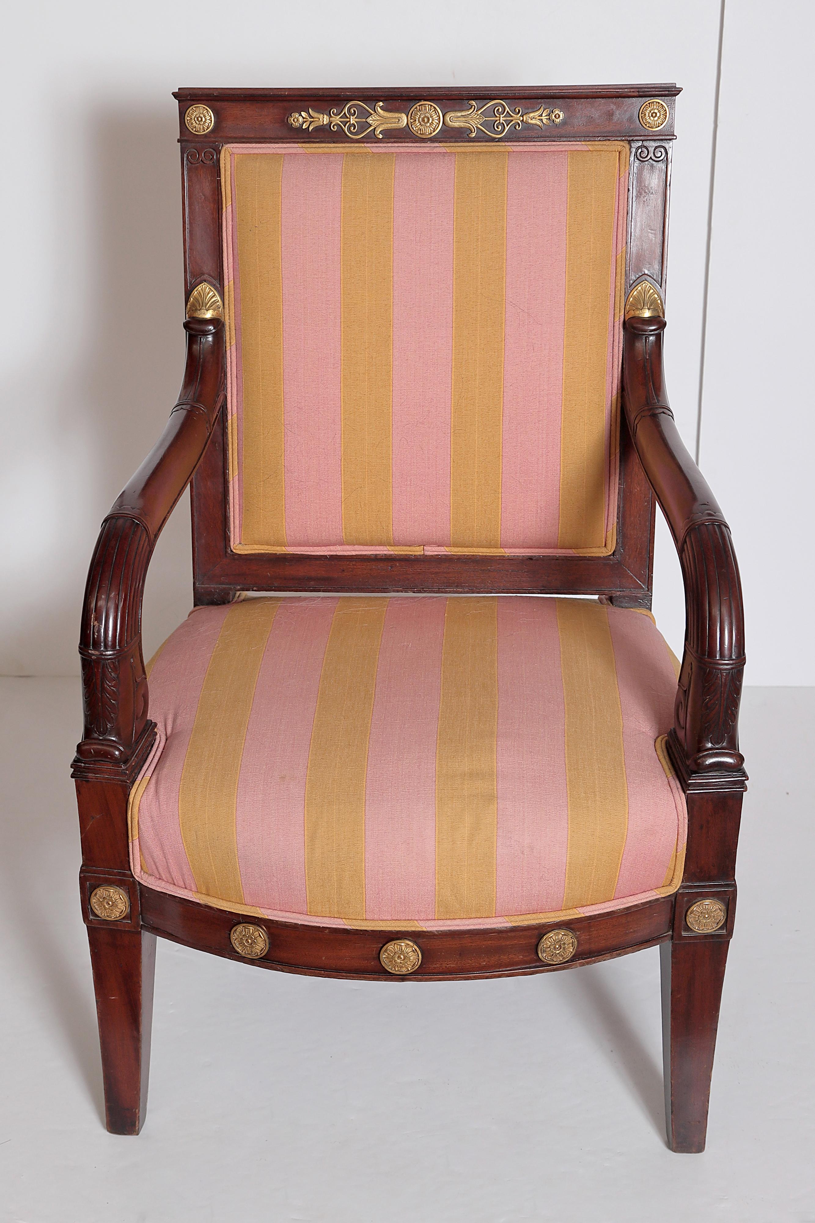 French Charles X Walnut Fauteuil