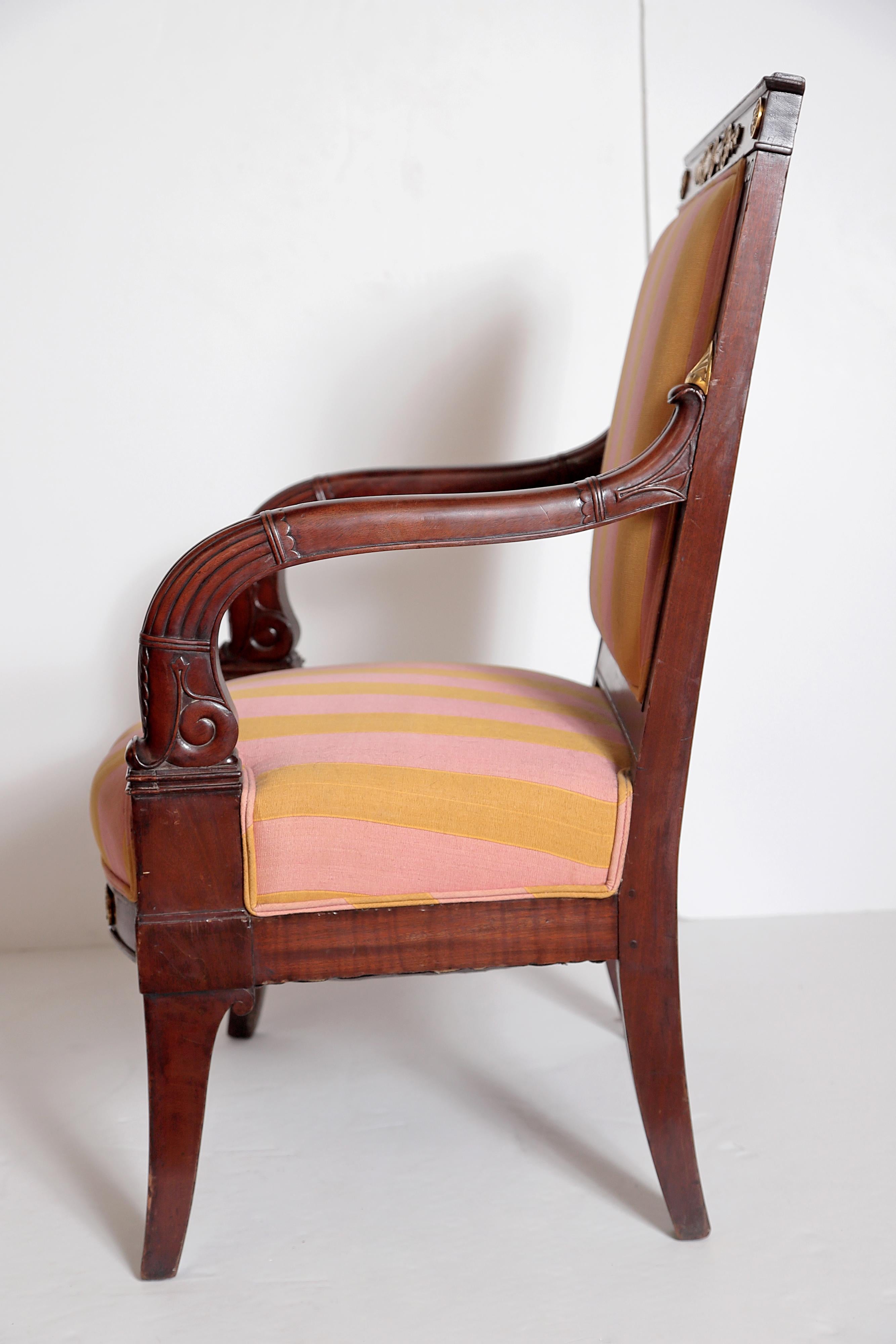 19th Century Charles X Walnut Fauteuil