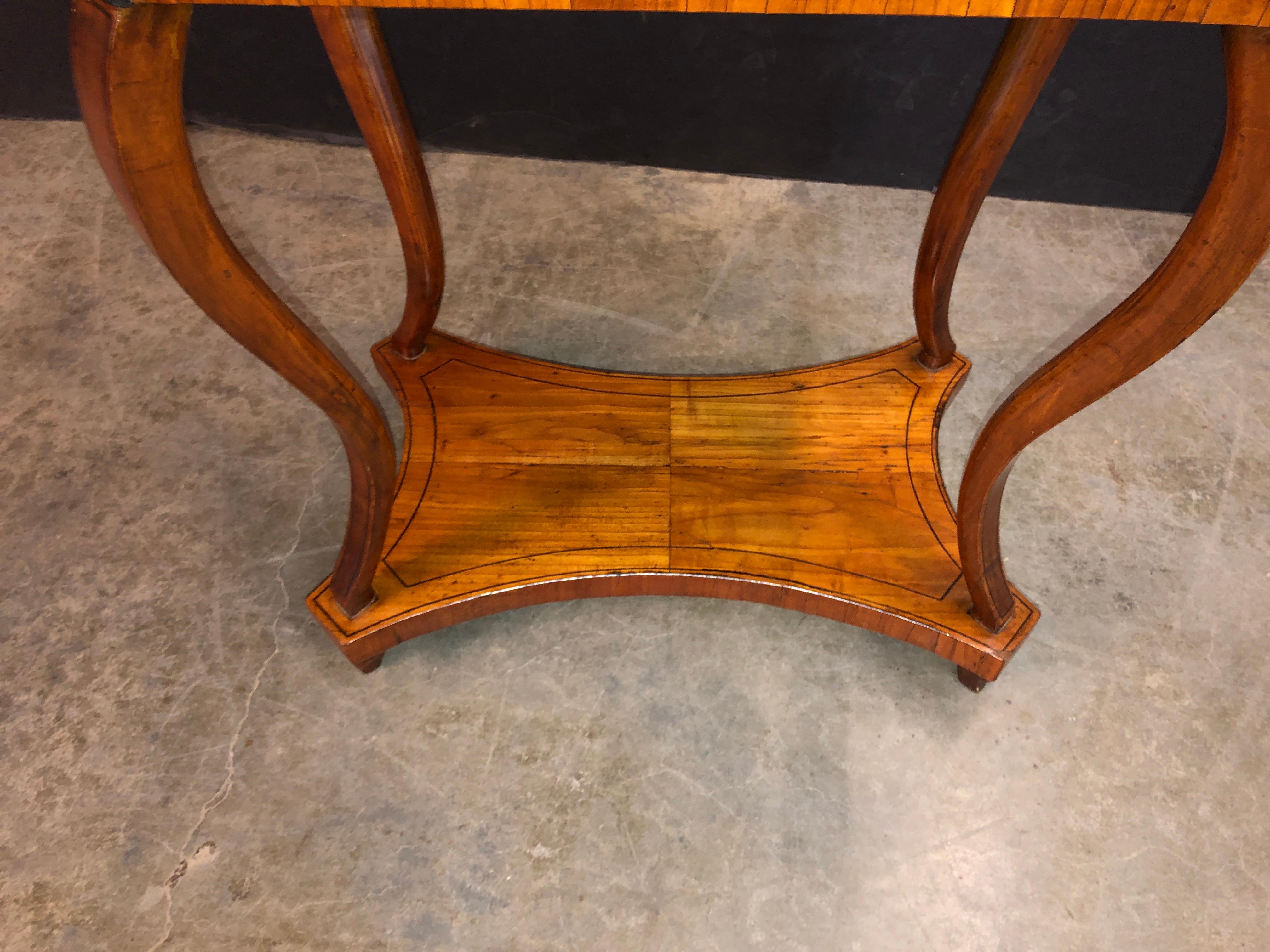 Charles X Walnut Inlaid Side Table For Sale 2