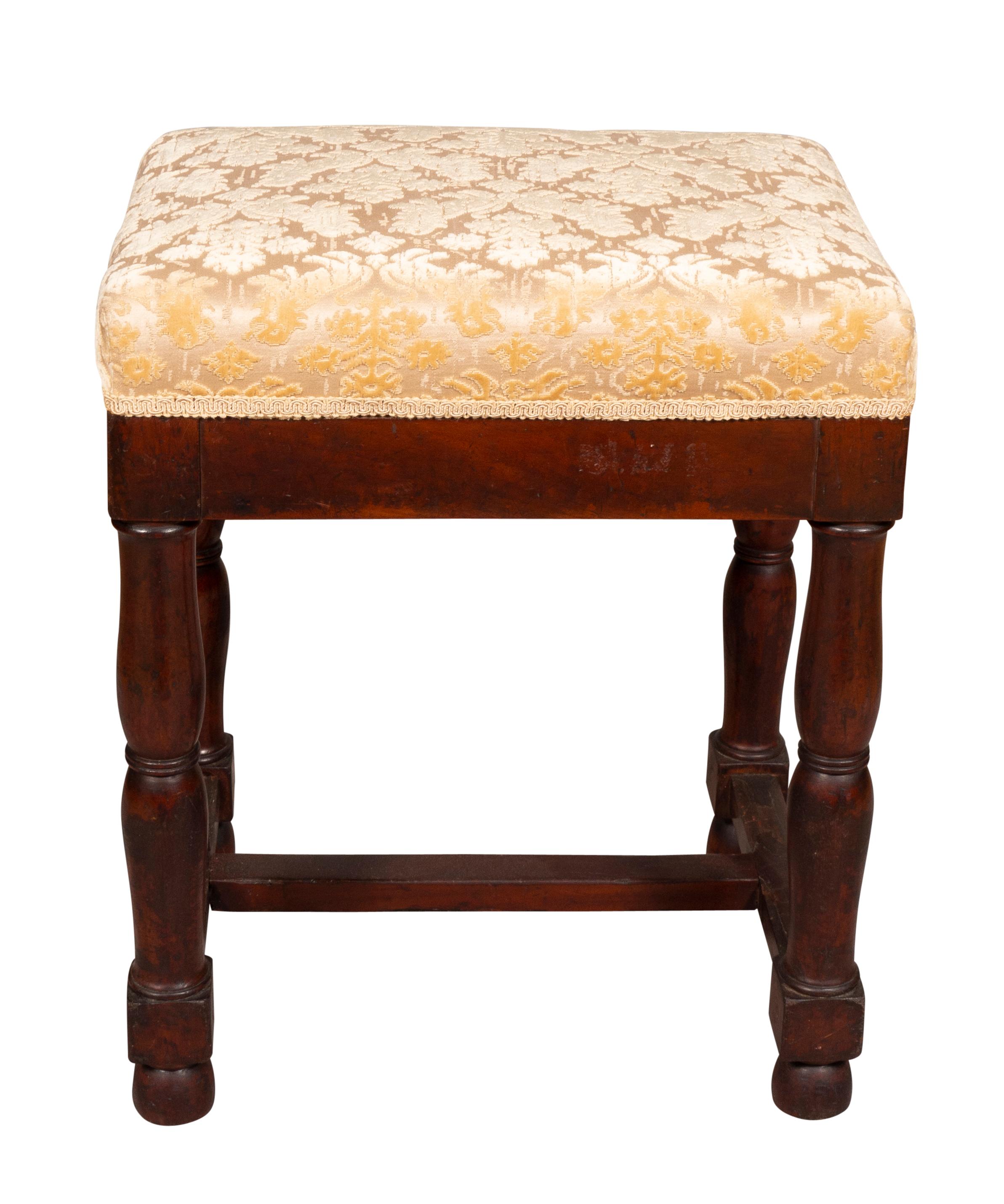 Charles X Walnut Stool In Good Condition For Sale In Essex, MA