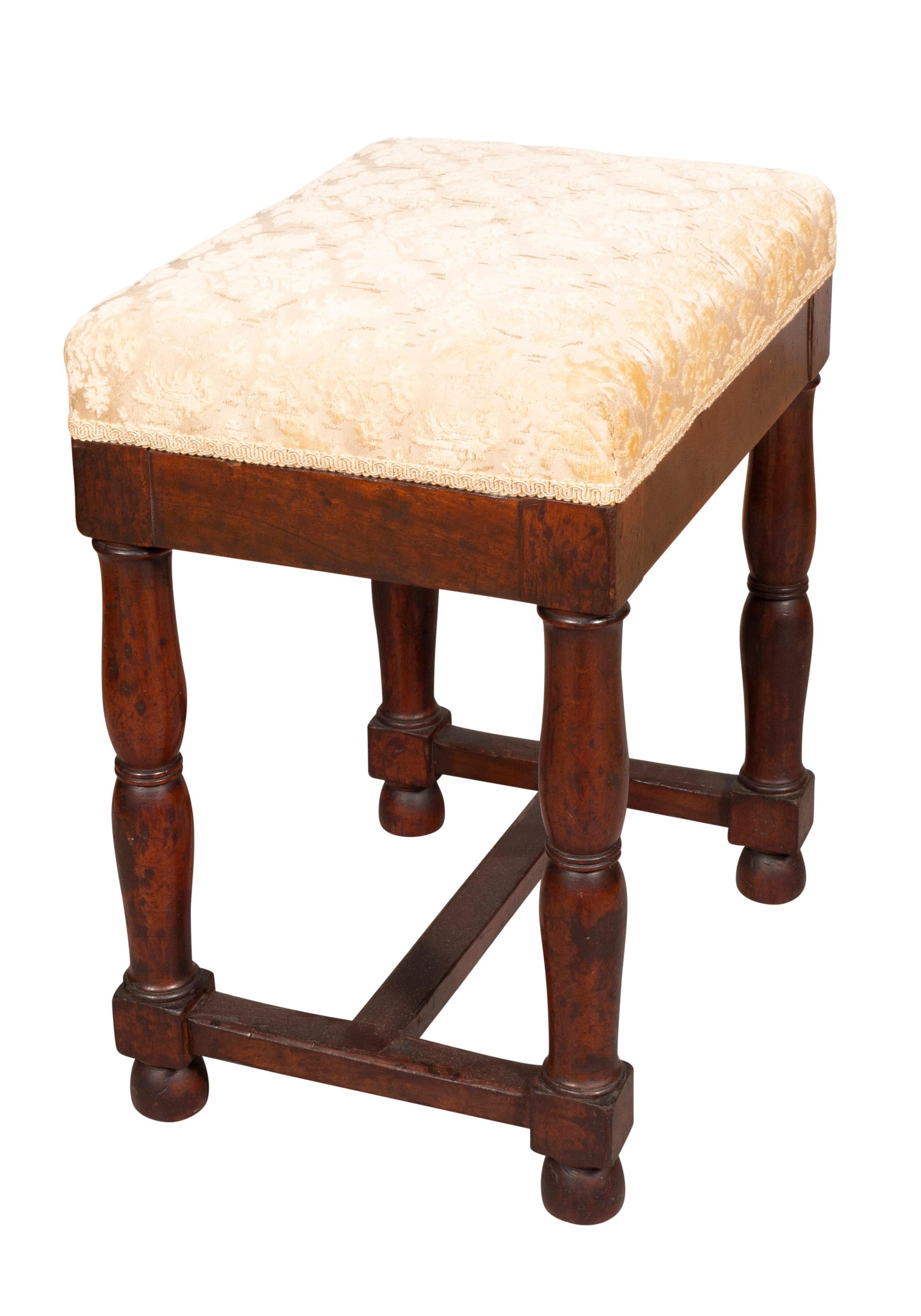 Mid-19th Century Charles X Walnut Stool For Sale