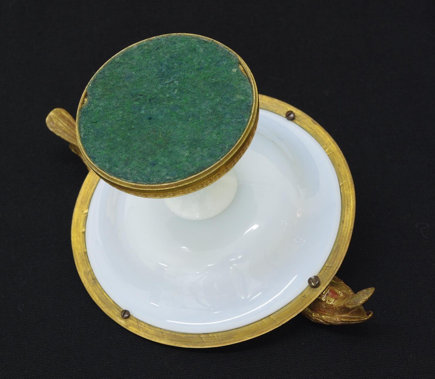 French Charles X White Opaline Coupe, circa 1825