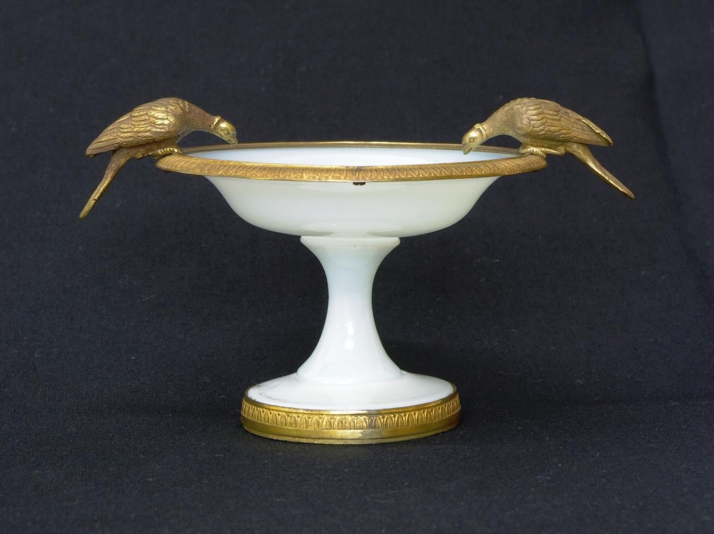 Early 19th Century Charles X White Opaline Coupe, circa 1825