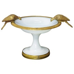 Antique Charles X White Opaline Coupe, circa 1825