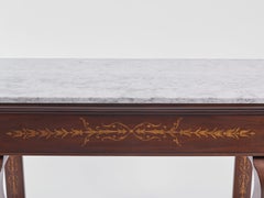 Charles X Wood Console With Carrara Marble Surface