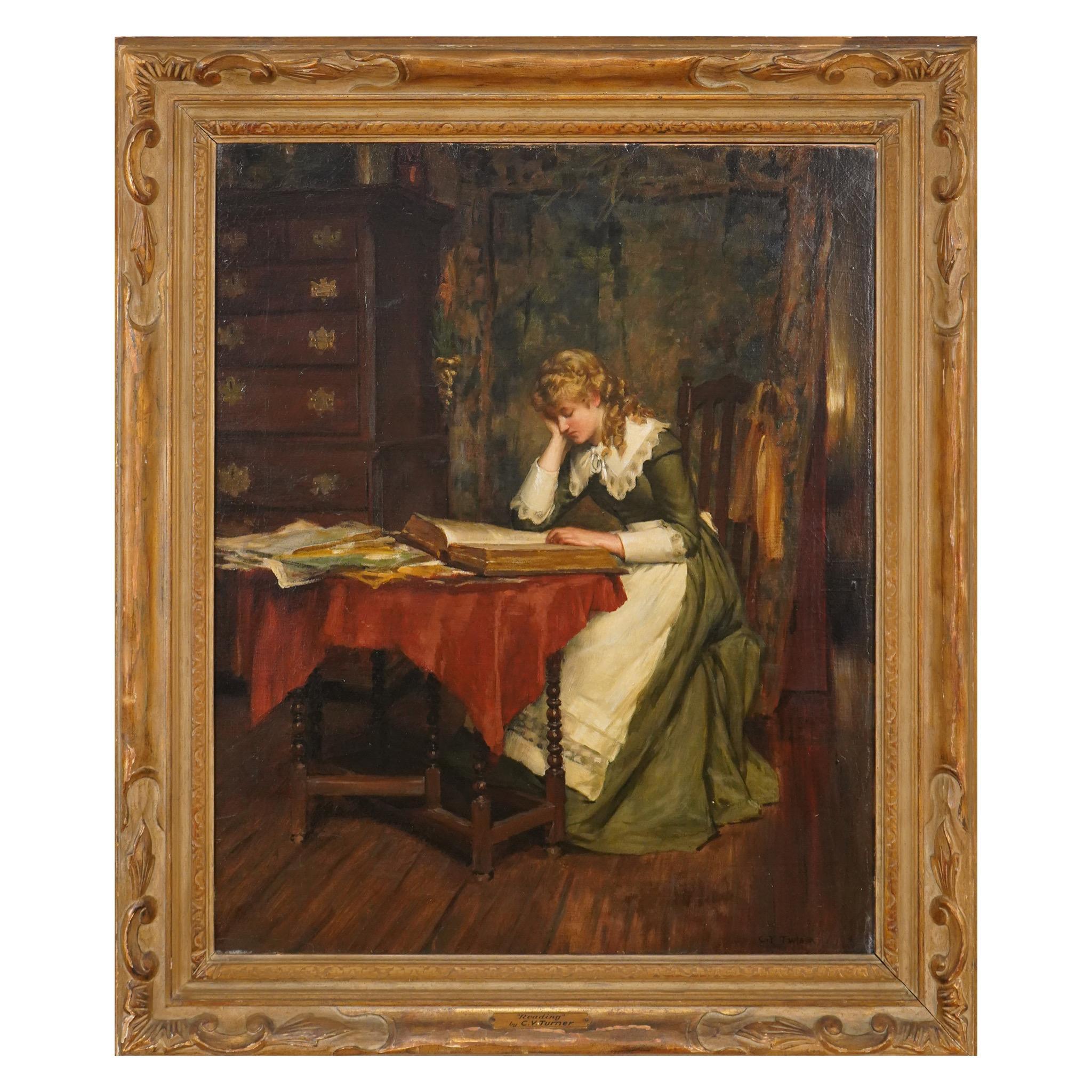 Charles Yardley Turner Interior Painting - Reading