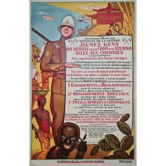 Circa 1930 Original colonial poster - Jeunes gens allez aux colonies