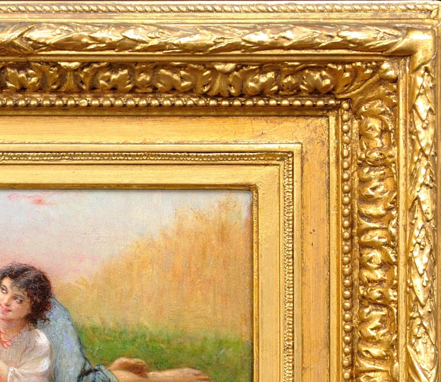 Te Pido Una Caricia Y Sólo Me Haces Cosquillas Óleo Francés Romántico de 1860 en venta 16