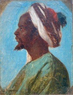 Antique Portrait of a young Moroccan in profile