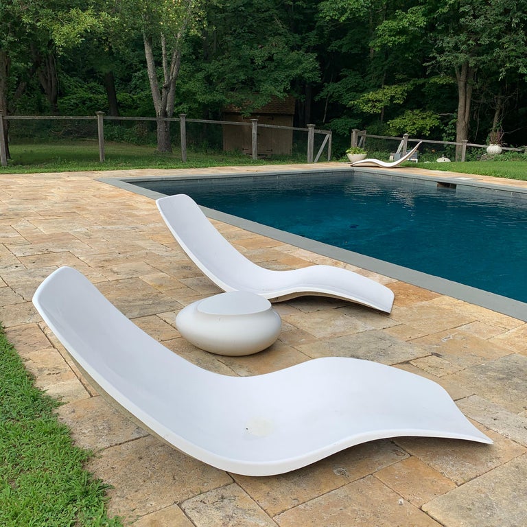 Charles Zublena Fiberglass Pool Chaise Lounges, France For Sale 1