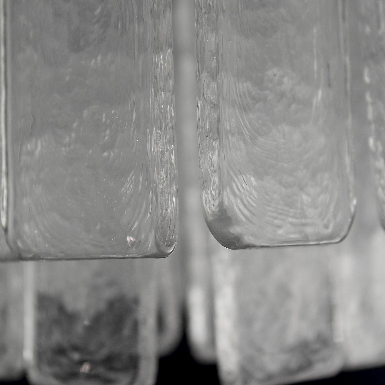 Plafonnier, listes de verre transparentes, luminaire chromé Charleston  par Multiforme Neuf - En vente à Trebaseleghe, IT