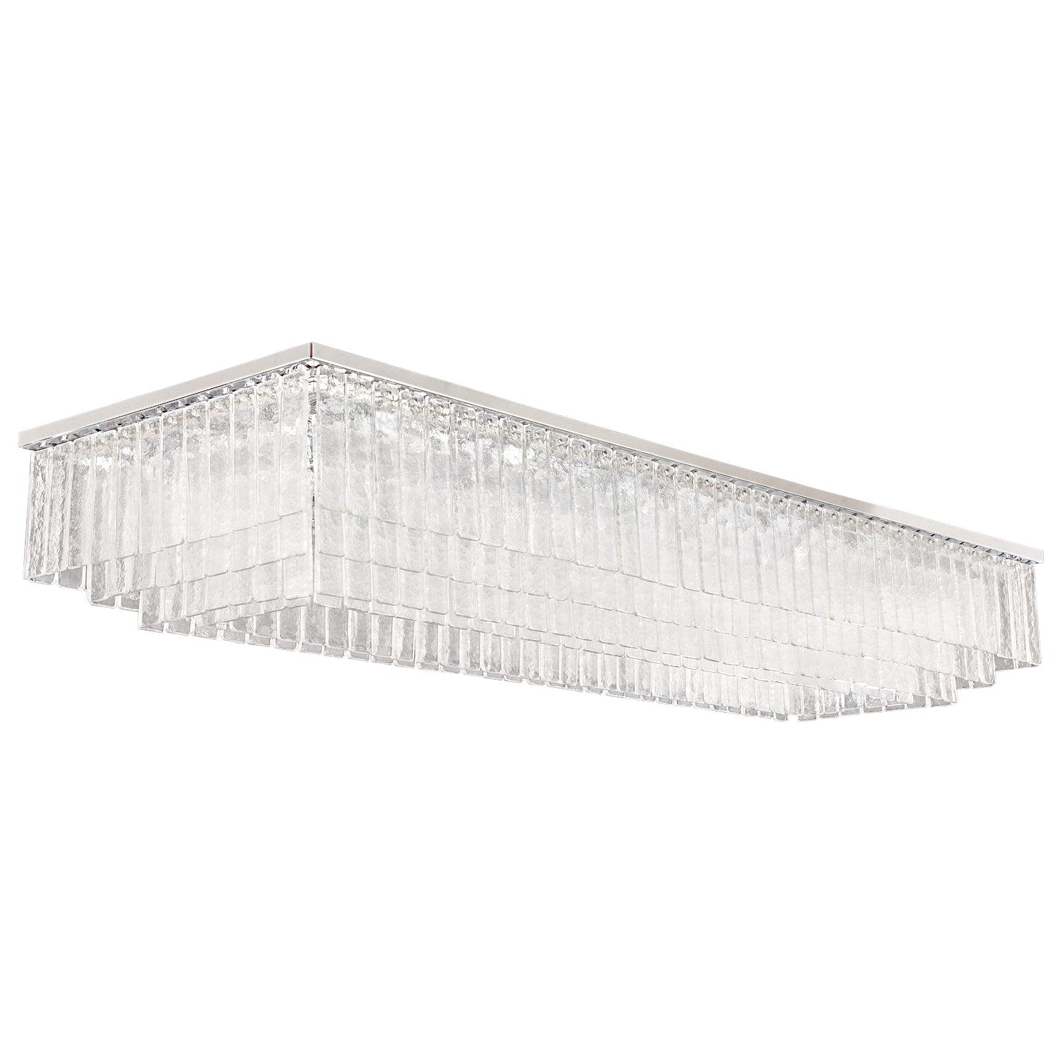 Plafonnier, listes de verre transparentes, luminaire chromé Charleston  par Multiforme en vente