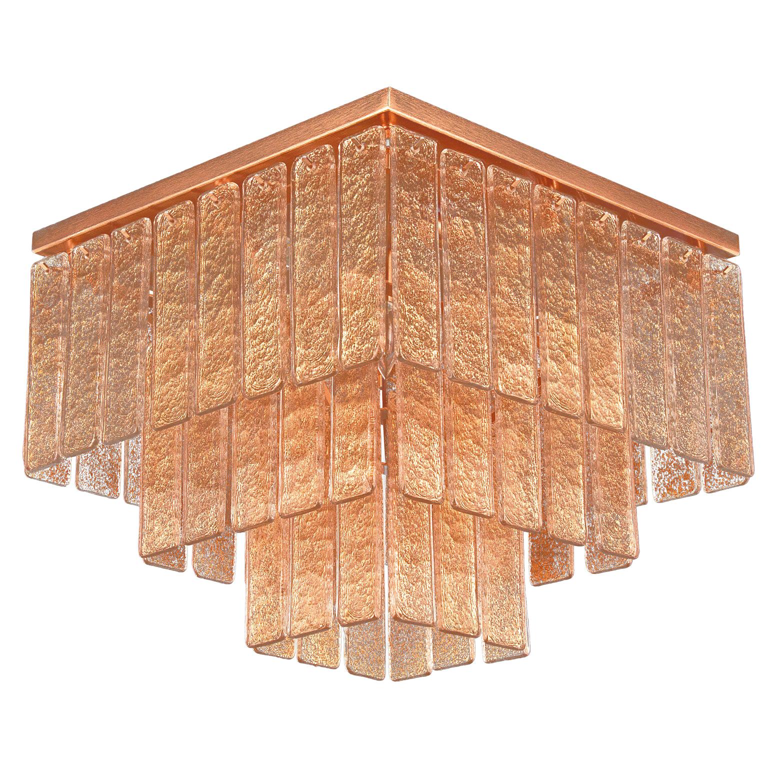Ceiling Light Copper Glass Listels Copper Fixture Charleston by Multiforme For Sale