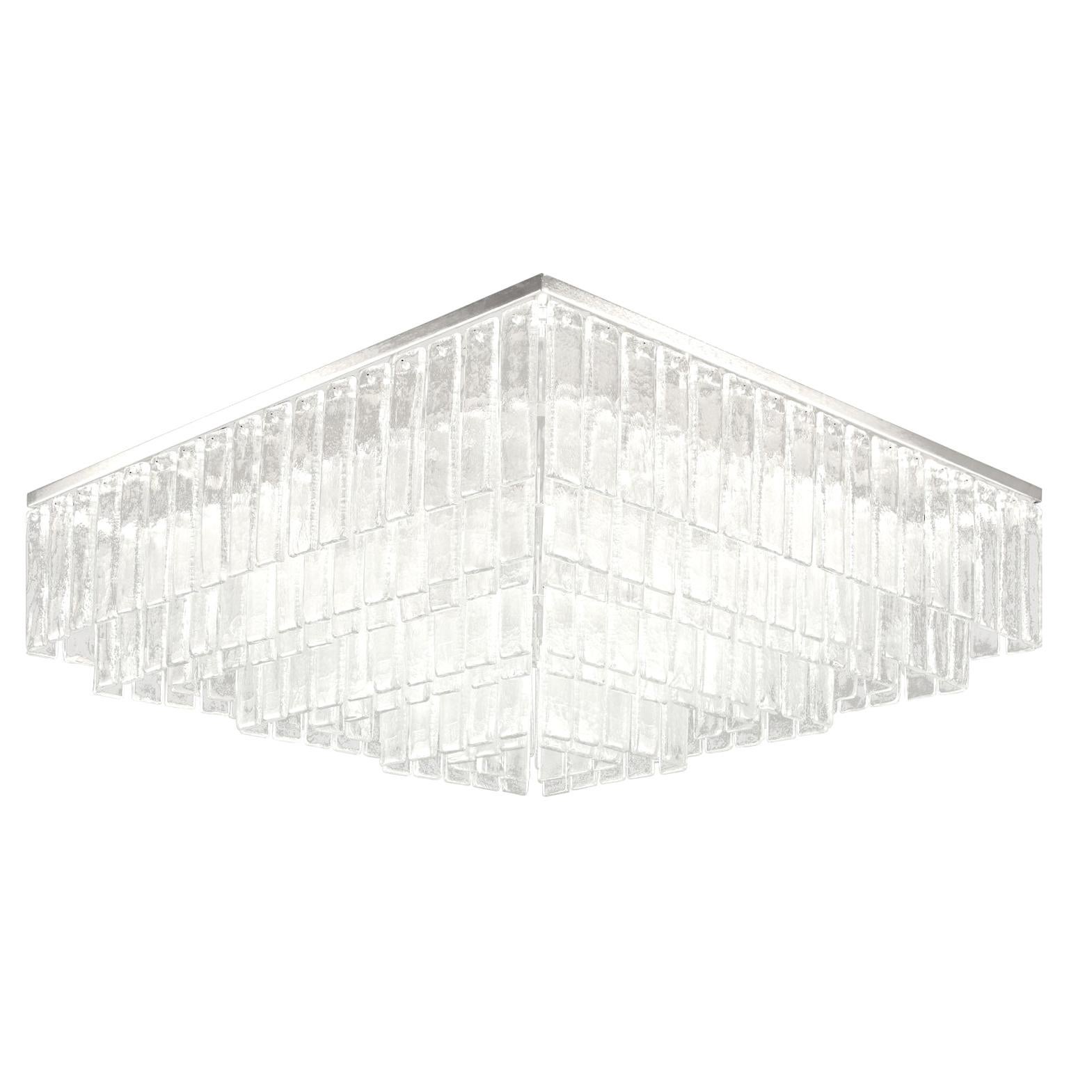 Square Ceiling Light Murano Glass Listels Brushed Nickel Charleston Multiforme