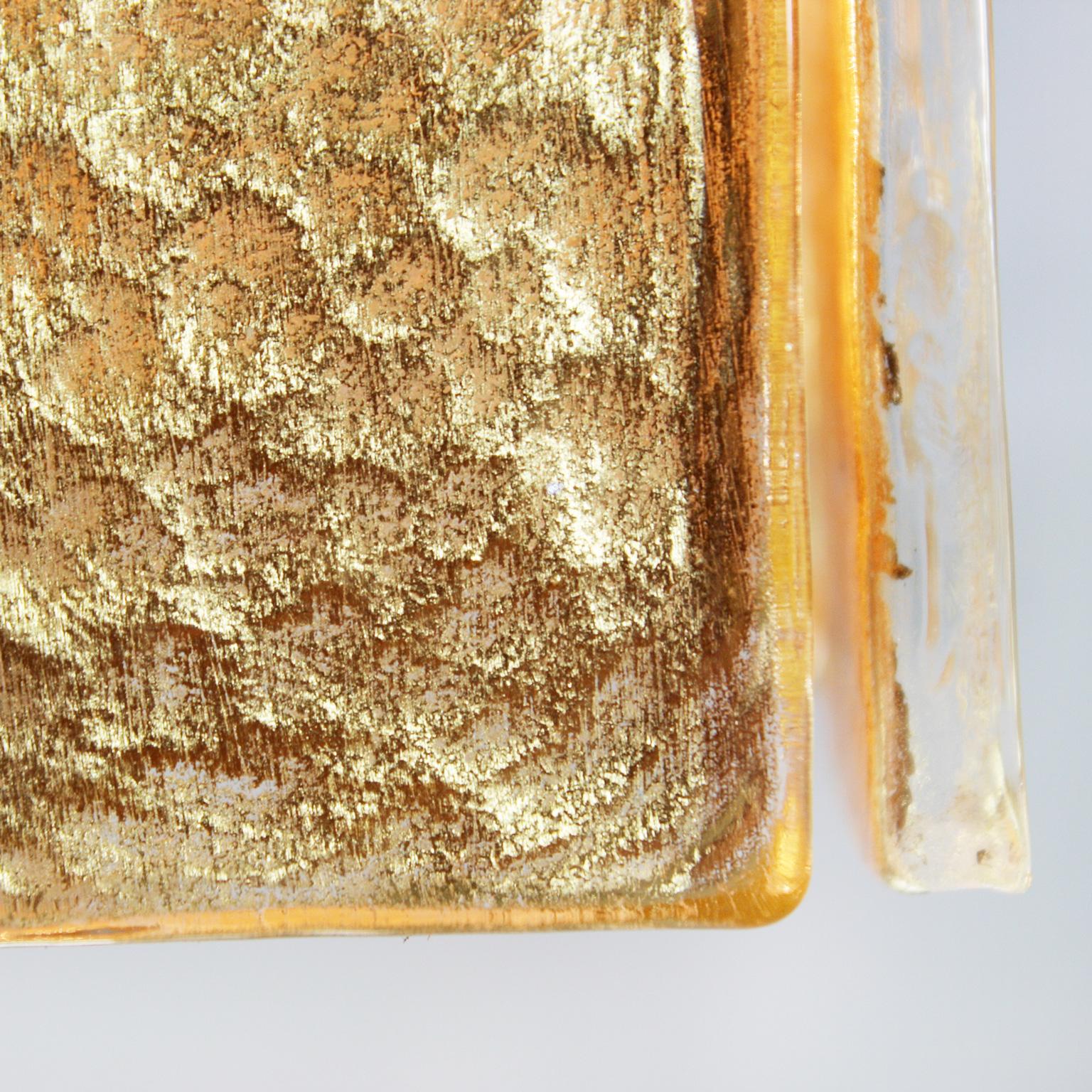 Deckenleuchte, Goldglas-Listen, gebürstete Gold-Leuchte Charleston von Multiforme im Zustand „Neu“ im Angebot in Trebaseleghe, IT