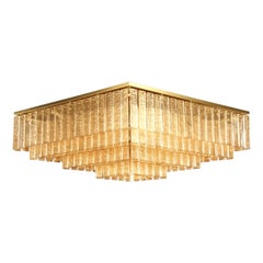 Ceiling Light Gold Murano Glass Listels, Golden finish Charleston by Multiforme