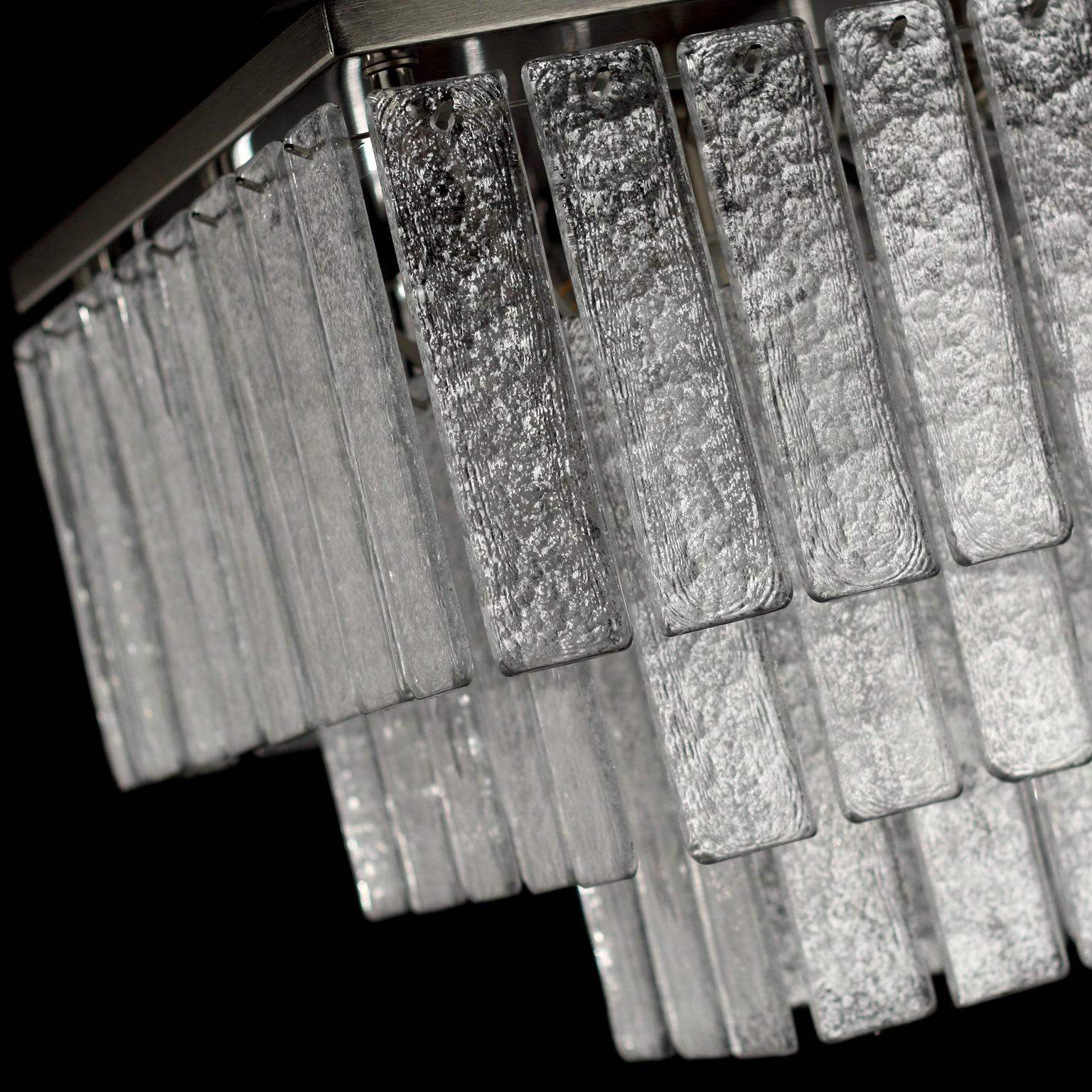 Altro Plafoniera in vetro di Murano Silver con finitura in nichel - Charleston Multiforme in vendita