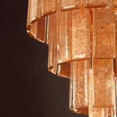 Ceiling lamp Copper Murano Glass Listels brushed copper fixture by Multiforme