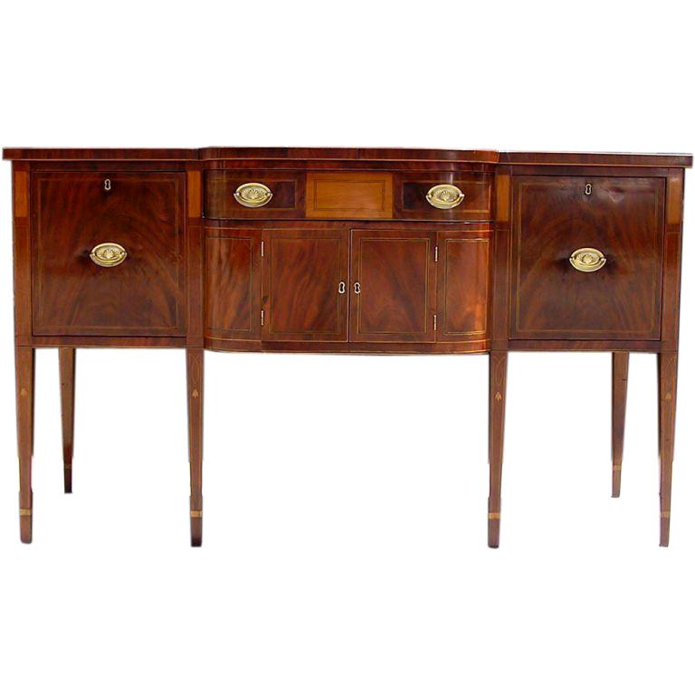 Charleston Classical Hepplewhite Mahogany & Satinwood Inlaid Sideboard, C. 1790