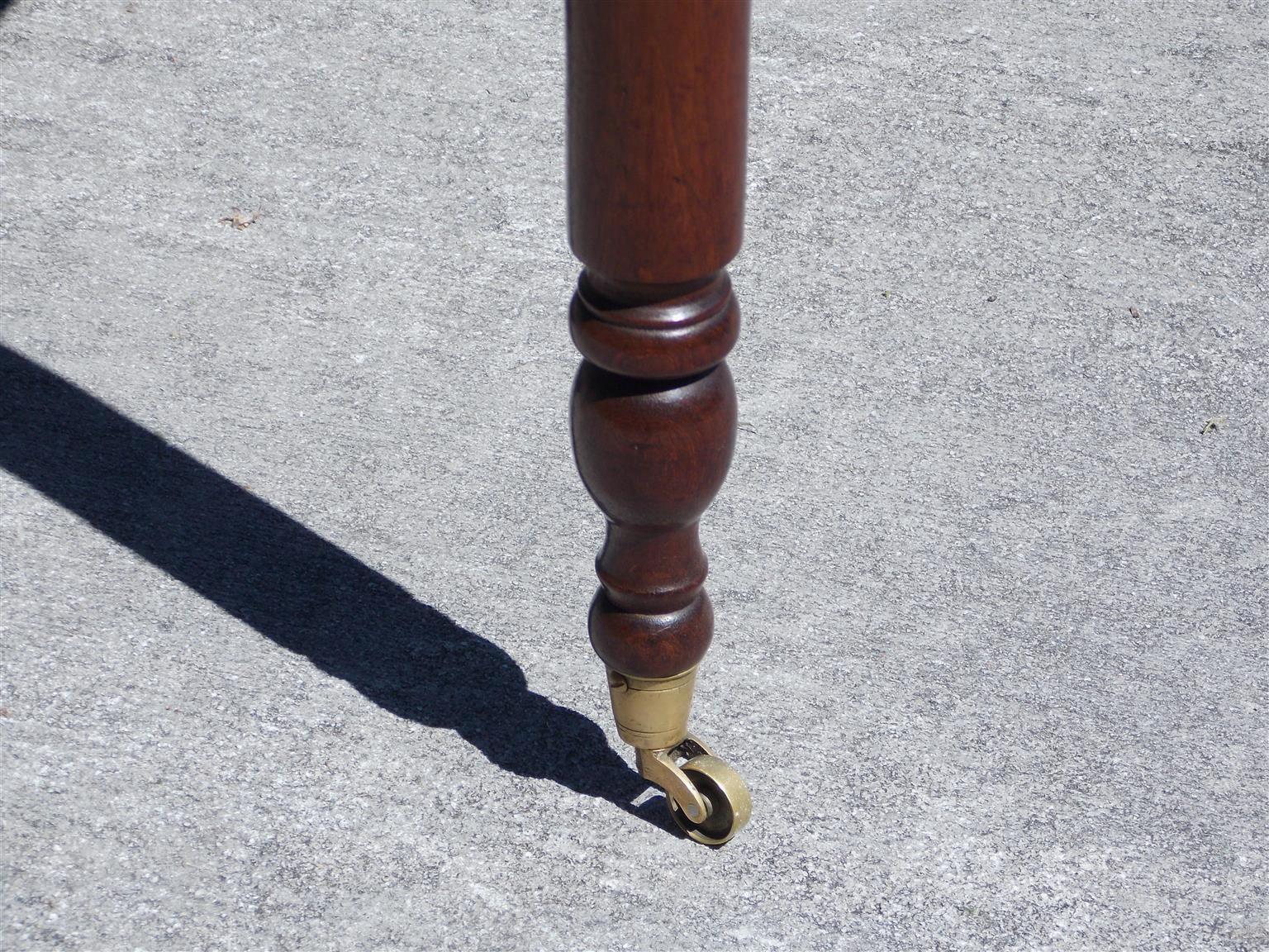 Charleston Federal Mahogany Stand with Original Wood Knobs & Casters. Circa 1820 3
