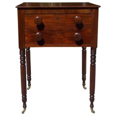 Charleston Federal Mahogany Stand with Original Wood Knobs & Casters. Circa 1820