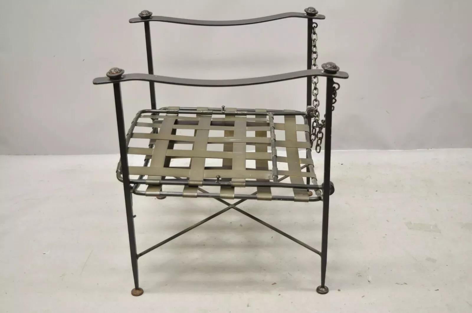 Charleston Forge Artes y Oficios Gótico Hierro Forjado Pesado Sillón Ajustable en Bueno estado para la venta en Philadelphia, PA