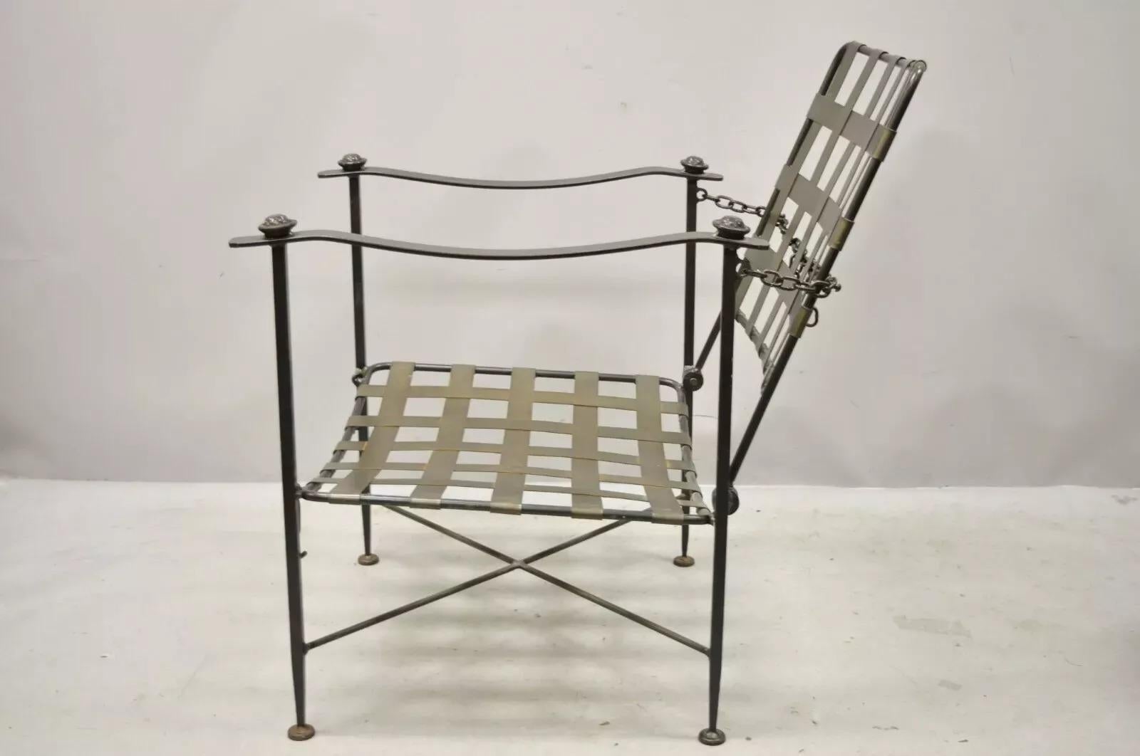 Charleston Forge Artes y Oficios Gótico Hierro Forjado Pesado Sillón Ajustable siglo XX en venta