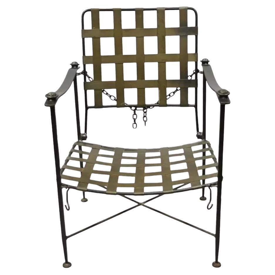 Charleston Forge Arts & Crafts Gothic Heavy Wrought Iron Adjustable Lounge Chair