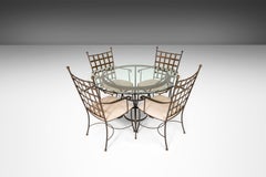 Charleston Forge 'Etrusche' Iron Glass Top Dining Table, USA, c. 2000's