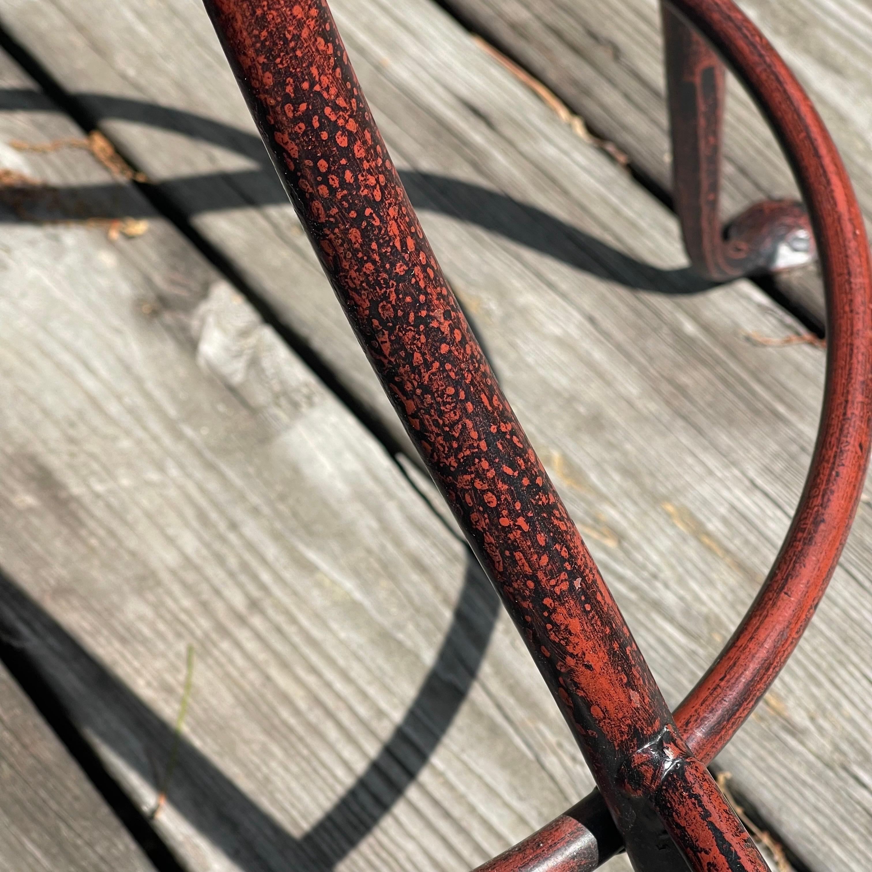 Charleston Forge Patinated Wrought Iron Swivel Counter Bar Stools, Set of 3 For Sale 3
