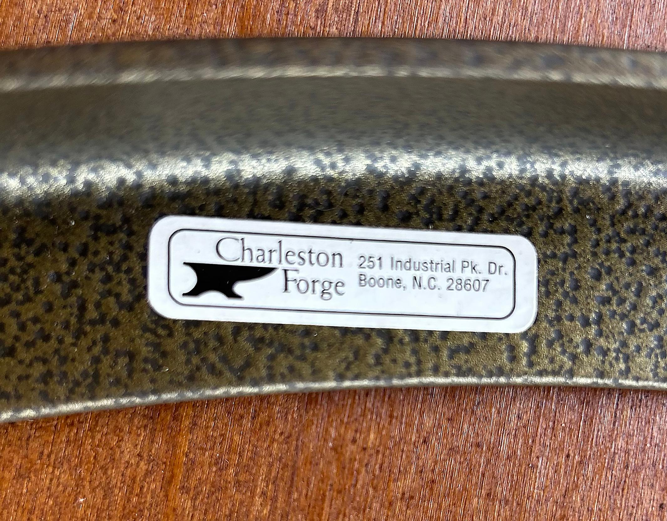 Charleston Forge Wood Dining Center Table, Wrought Iron Base For Sale 6