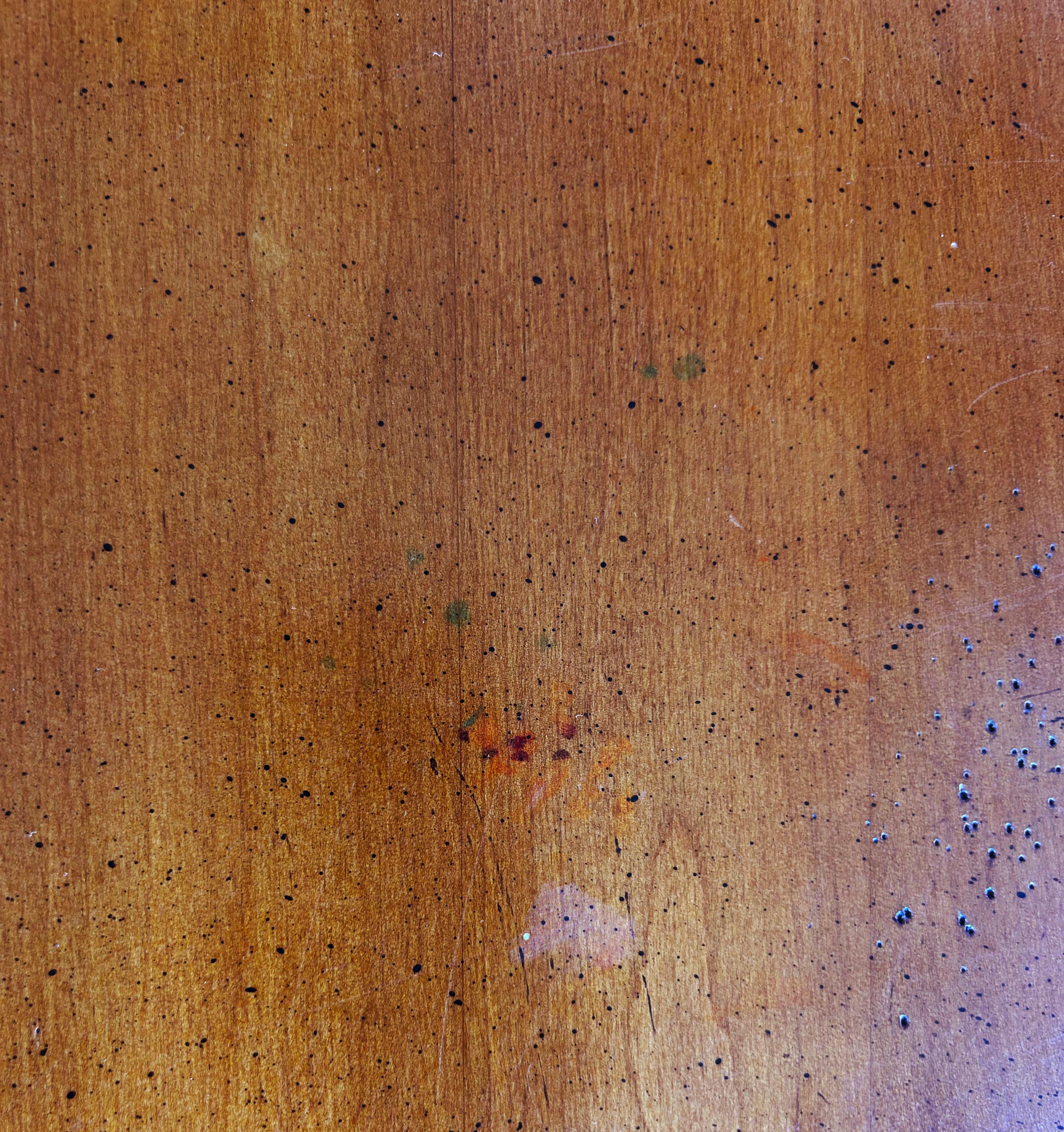 Charleston Forge Wood Dining Center Table, Wrought Iron Base For Sale 2